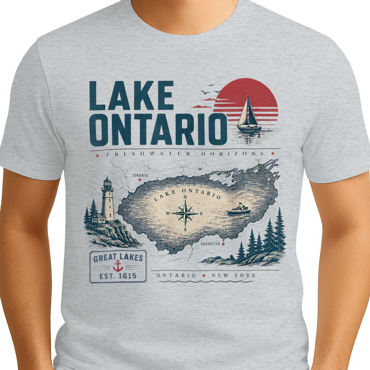 Lake Ontario Map Vintage Lake Ontario Est 1615