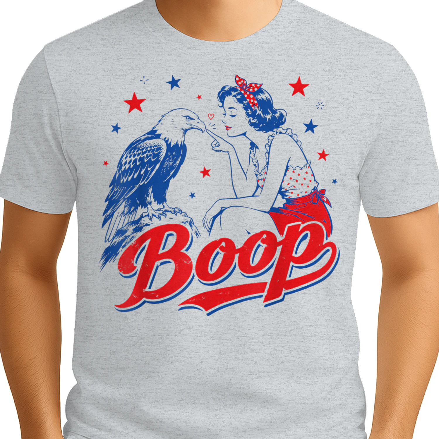 Funny Hand Boop Nose Girl Eagle Funny Patriotic 4th of July