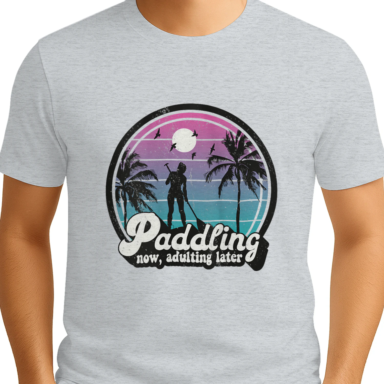 Womens Stand-Up Paddleboarding Retro SUP Mom