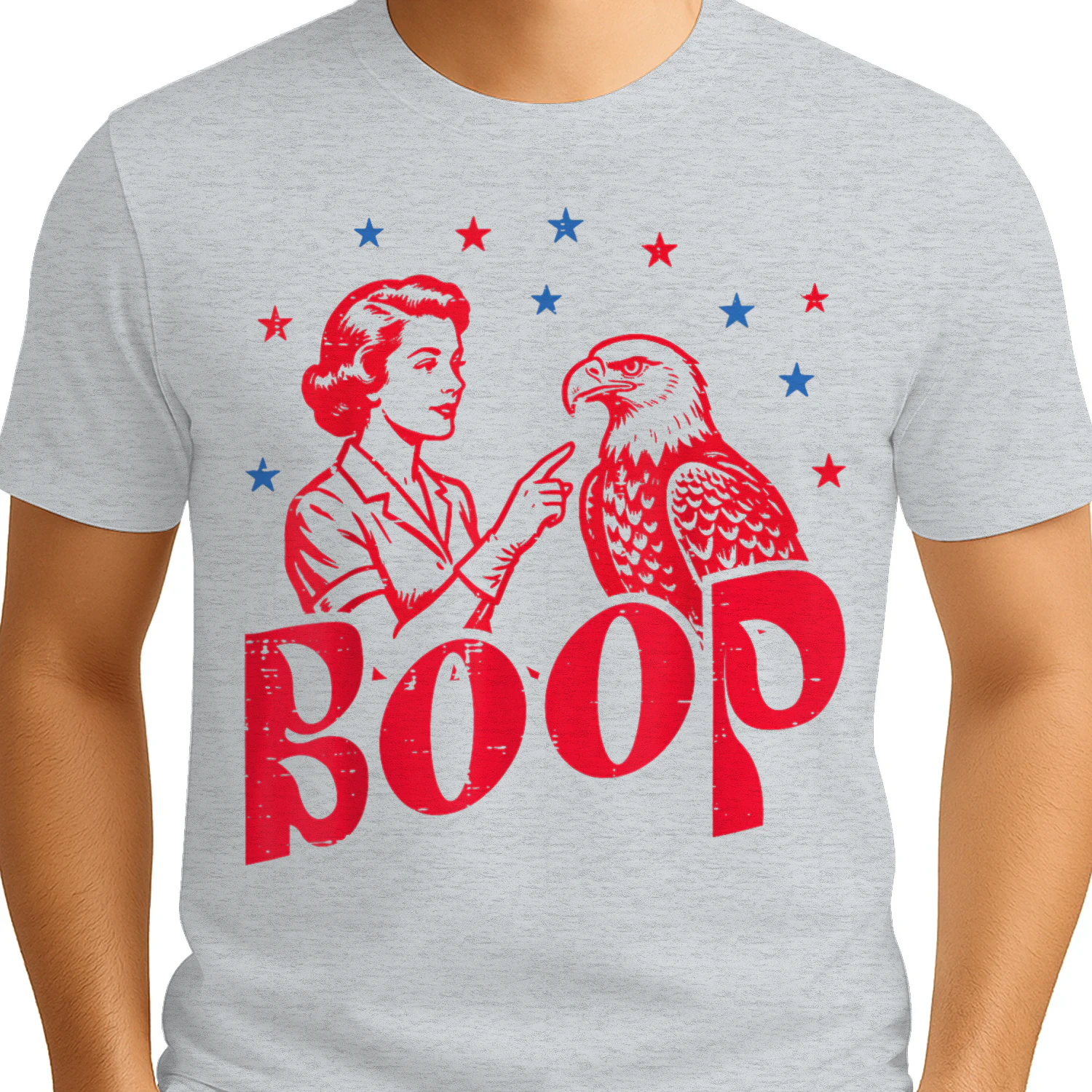 4th of July Boop Woman Bald Eagle Funny Patriotic Women Men