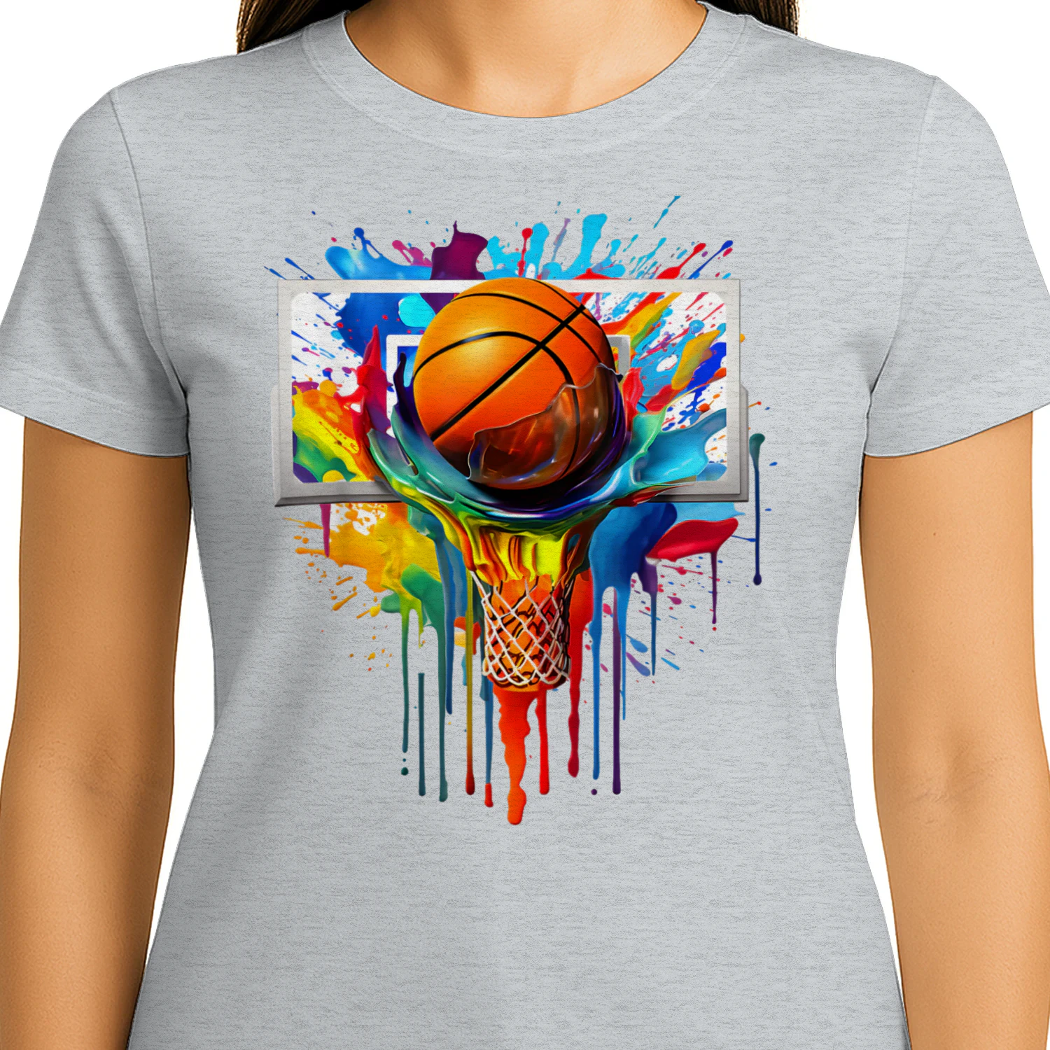 Colorful Basketball Tie Dye Color Splash Hoop Net Slam Dunk