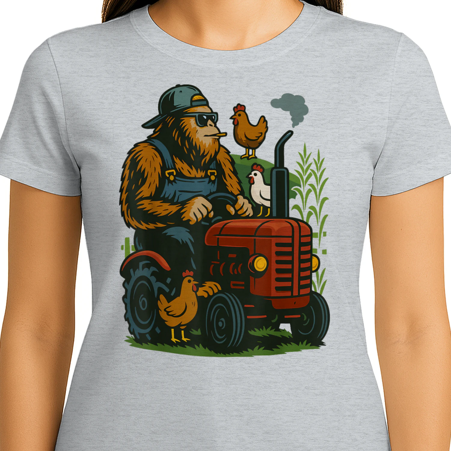 Funny Bigfoot Farmer Tractor Farming Farm Men Boys