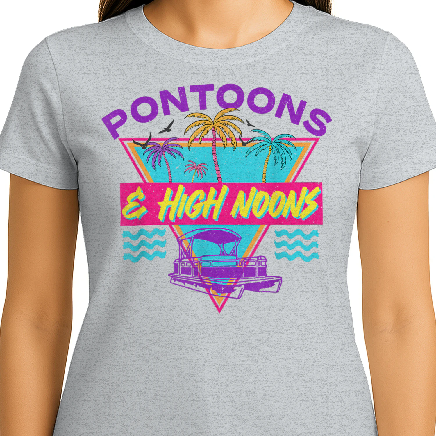 Pontoons And High Noons Trendy Summer Retro Pontoon Boat