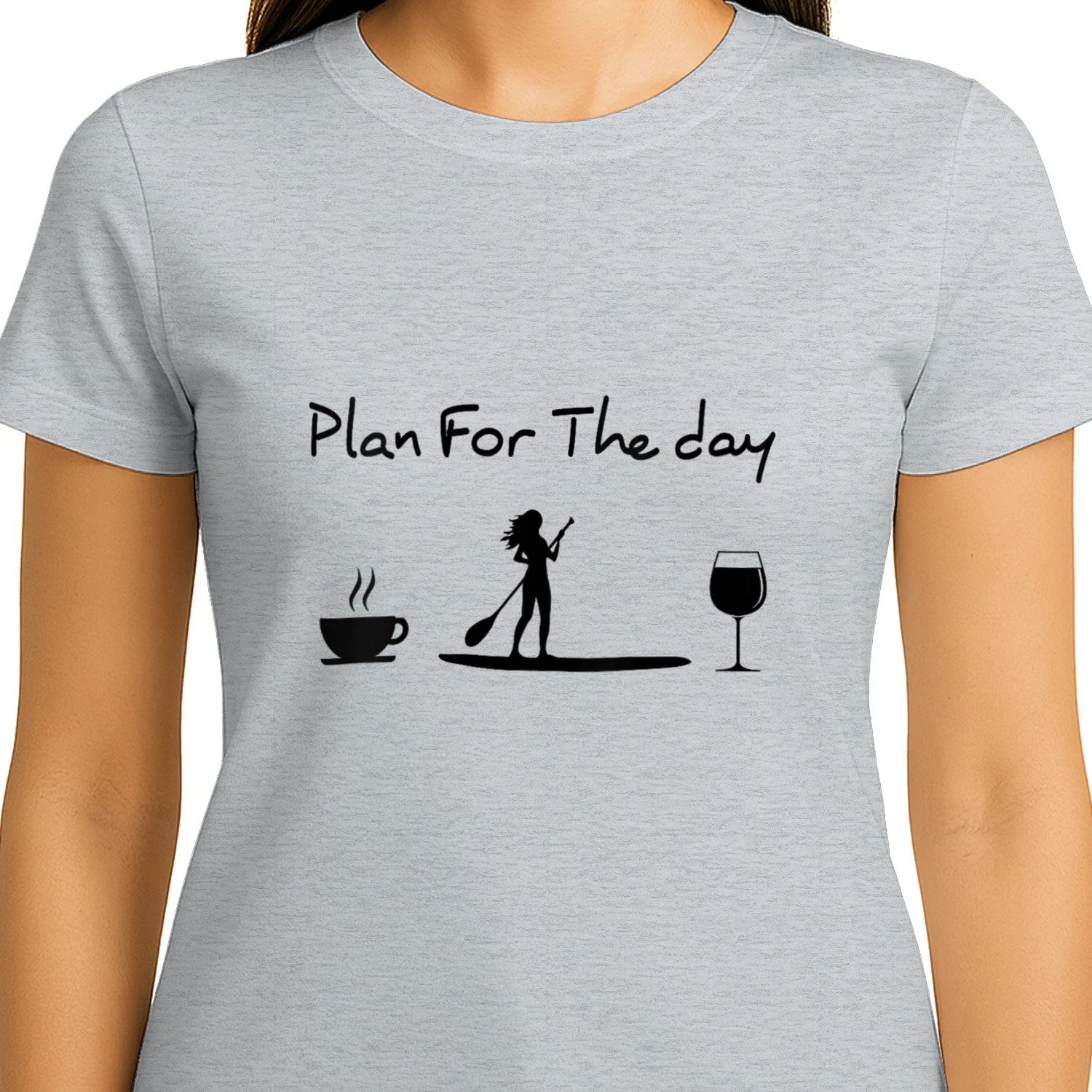 Womens Plan For The Day Coffee Paddleboard Wine