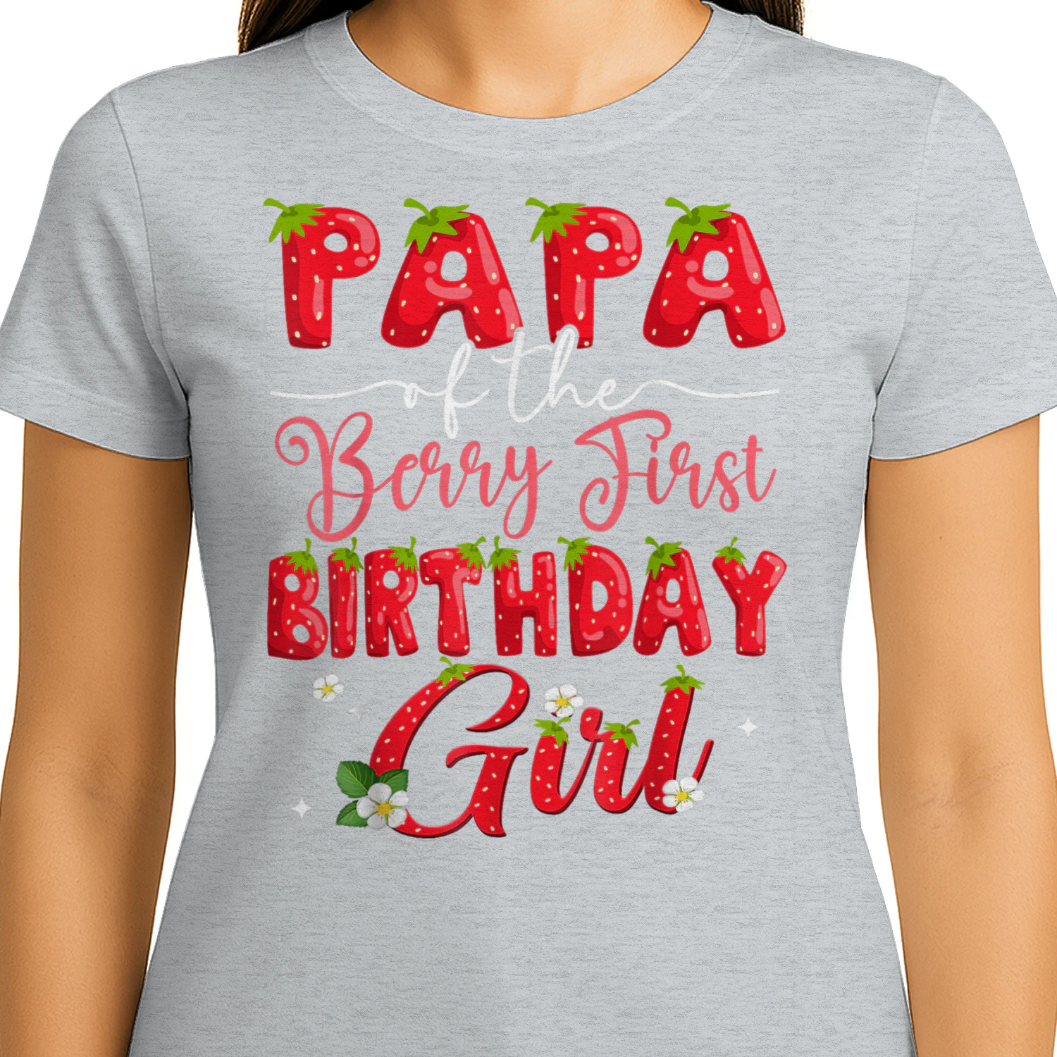 Papa Of The Berry First Birthday Girl Strawberry Lover