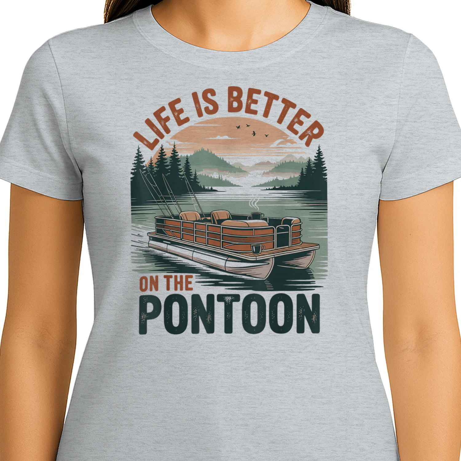 Vintage Pontoon Captain Pontoon Boat Vacation Summer Boating