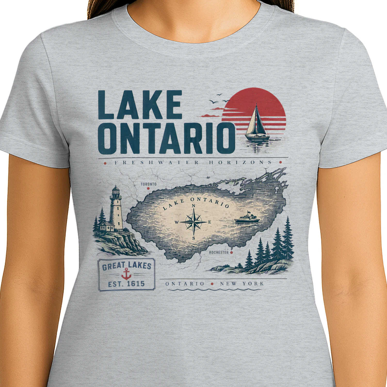 Lake Ontario Map Vintage Lake Ontario Est 1615