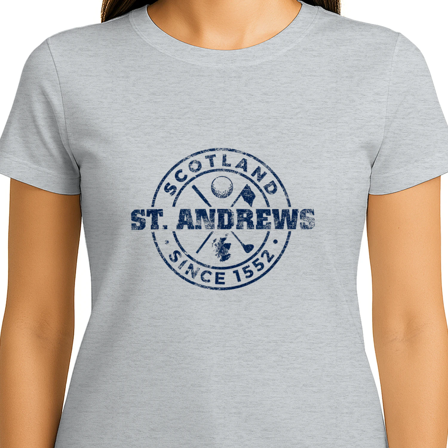 St Andrews Scotland Golf 1552 Navy Imprint Distressed