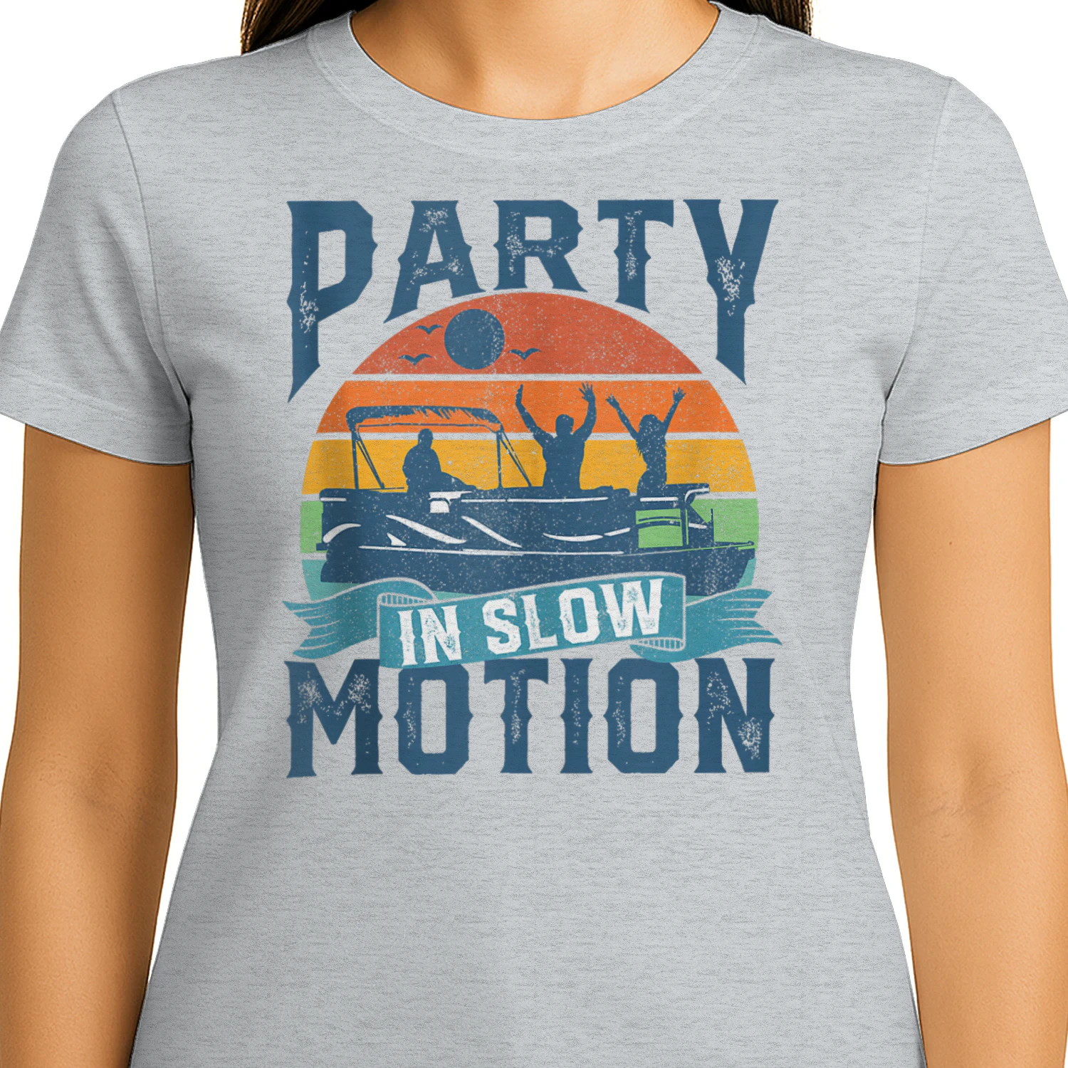 Party In Slow Motion Pontoon Lake Pontooning Boating Gift Tank