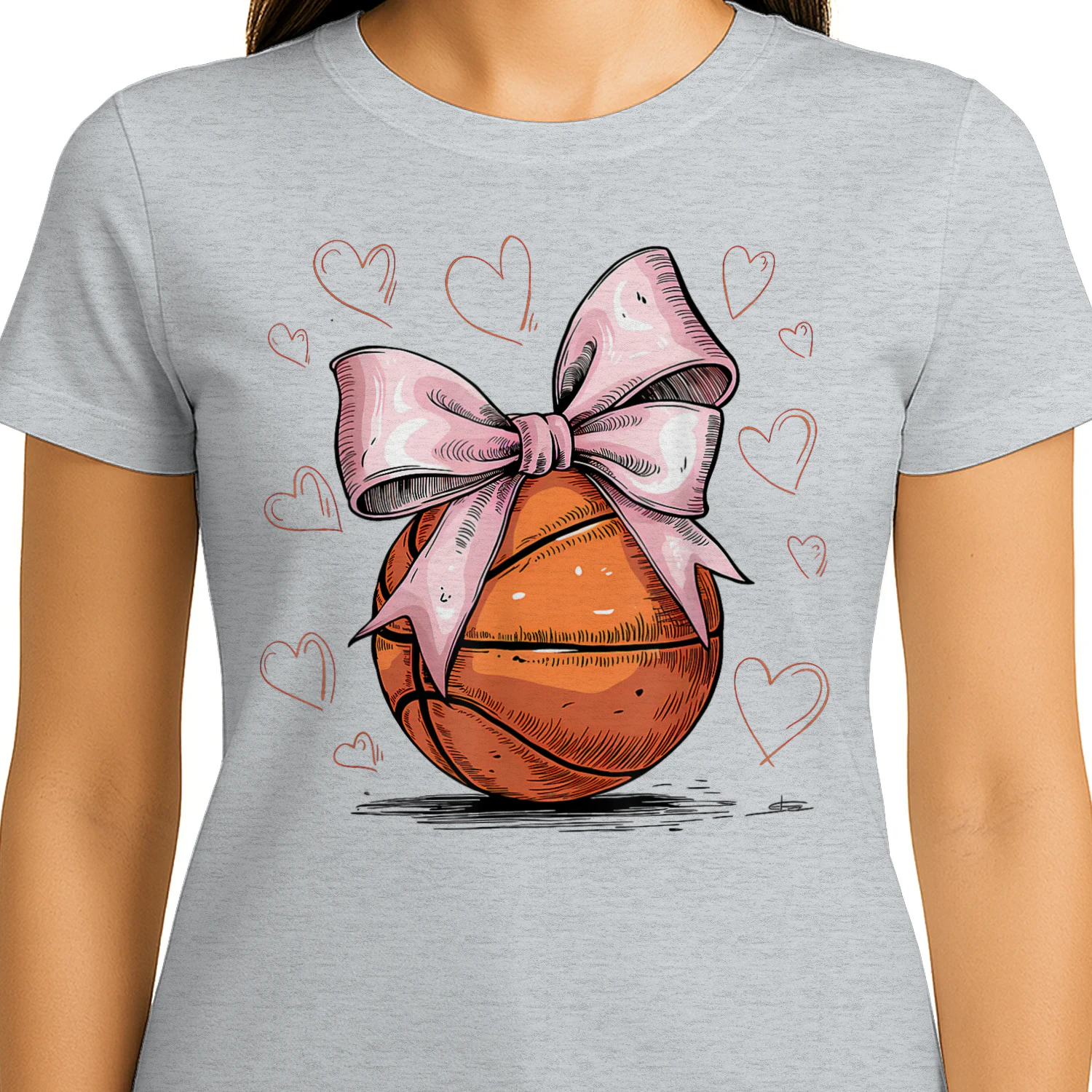 Basketball Coquette Bow Cute Basketball Player_1