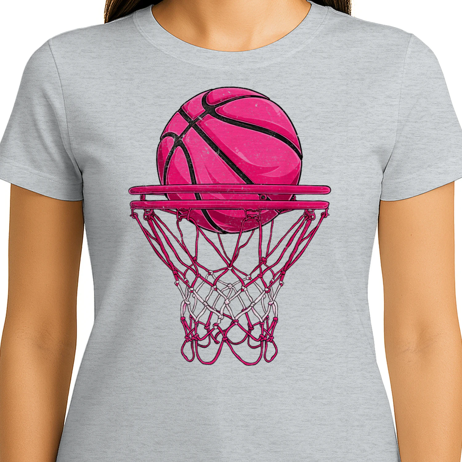 Vintage Pink Basketball Desgin for Women Girl