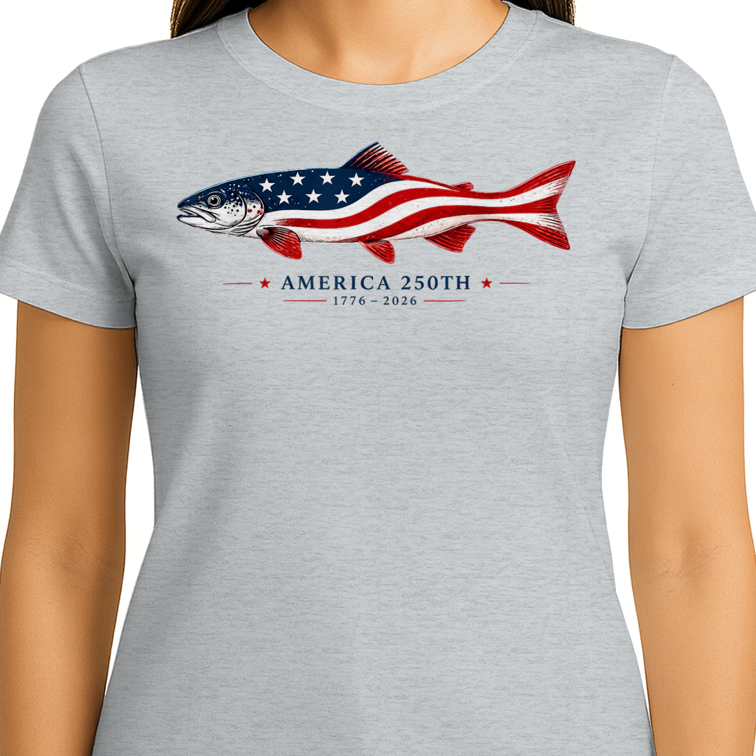 America 250th 1776 2026 USA Flag Fishing Patriotic