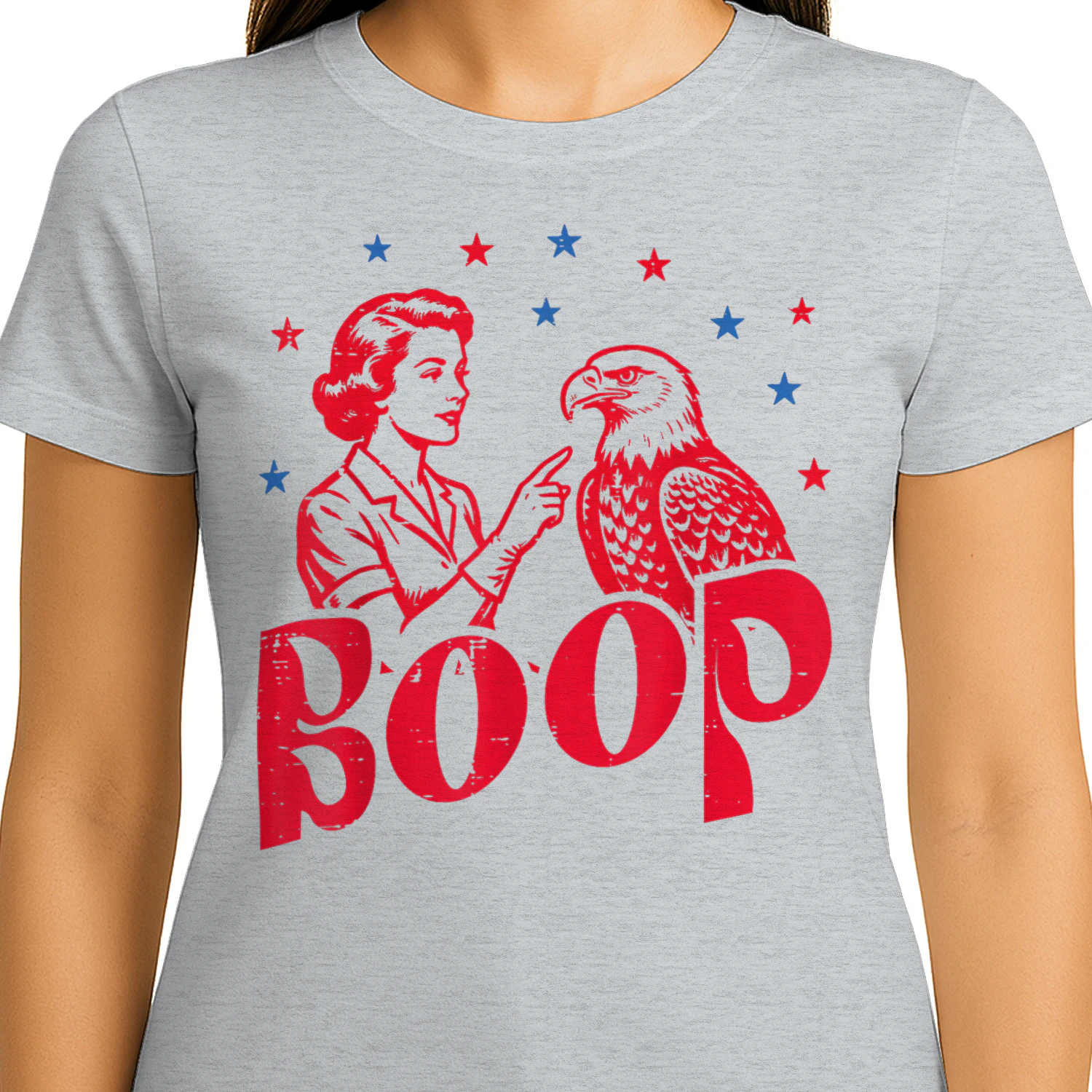 4th of July Boop Woman Bald Eagle Funny Patriotic Women Men