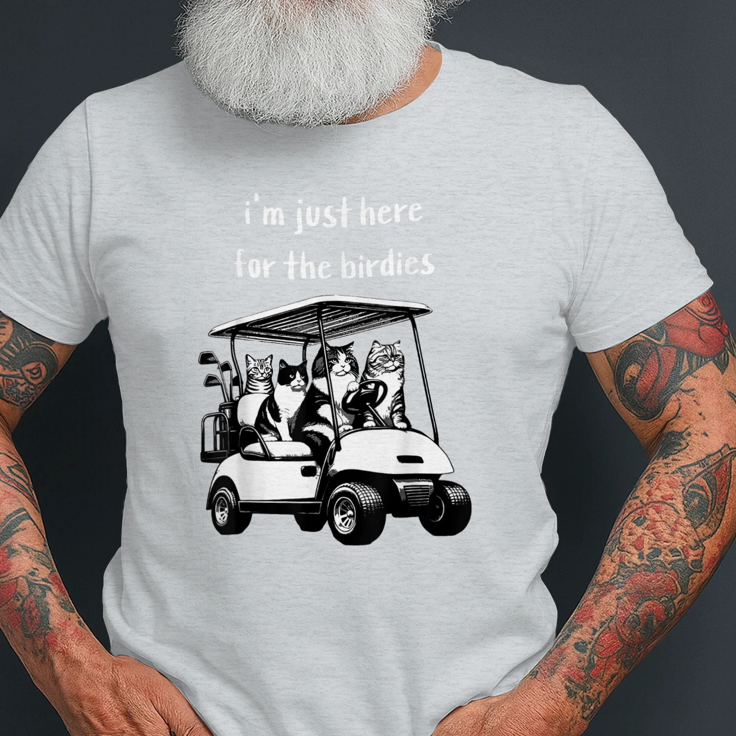 Funny Golf Cat Dad Funny Golf Cart Golfing Men Boy Game Day