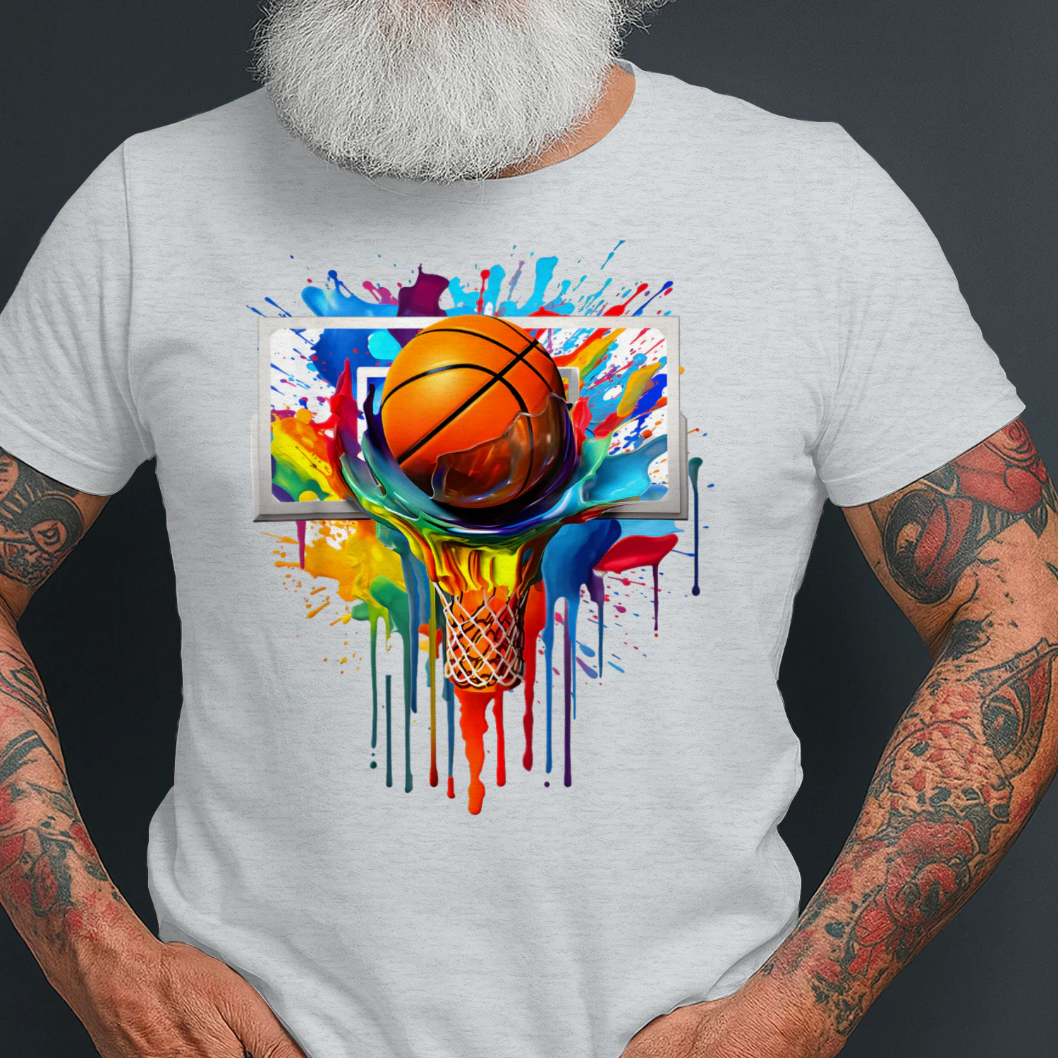 Colorful Basketball Tie Dye Color Splash Hoop Net Slam Dunk