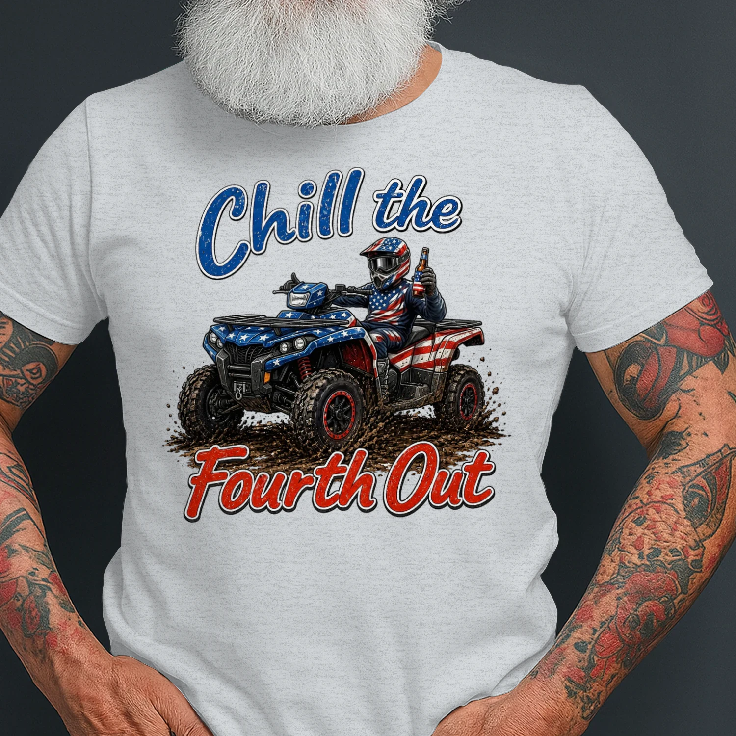ATV Four Wheeler Funny Chill The Fourth Out
