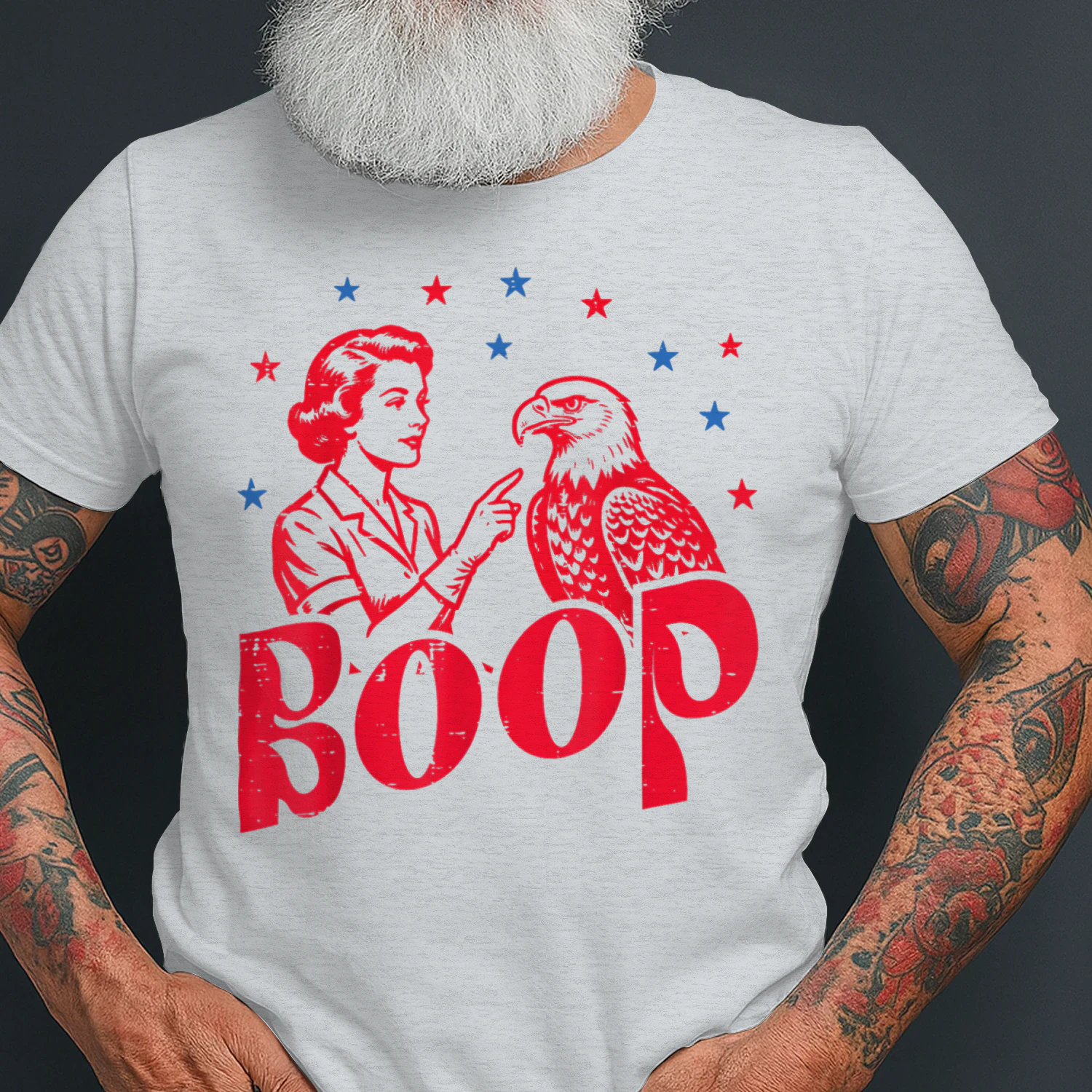 4th of July Boop Woman Bald Eagle Funny Patriotic Women Men