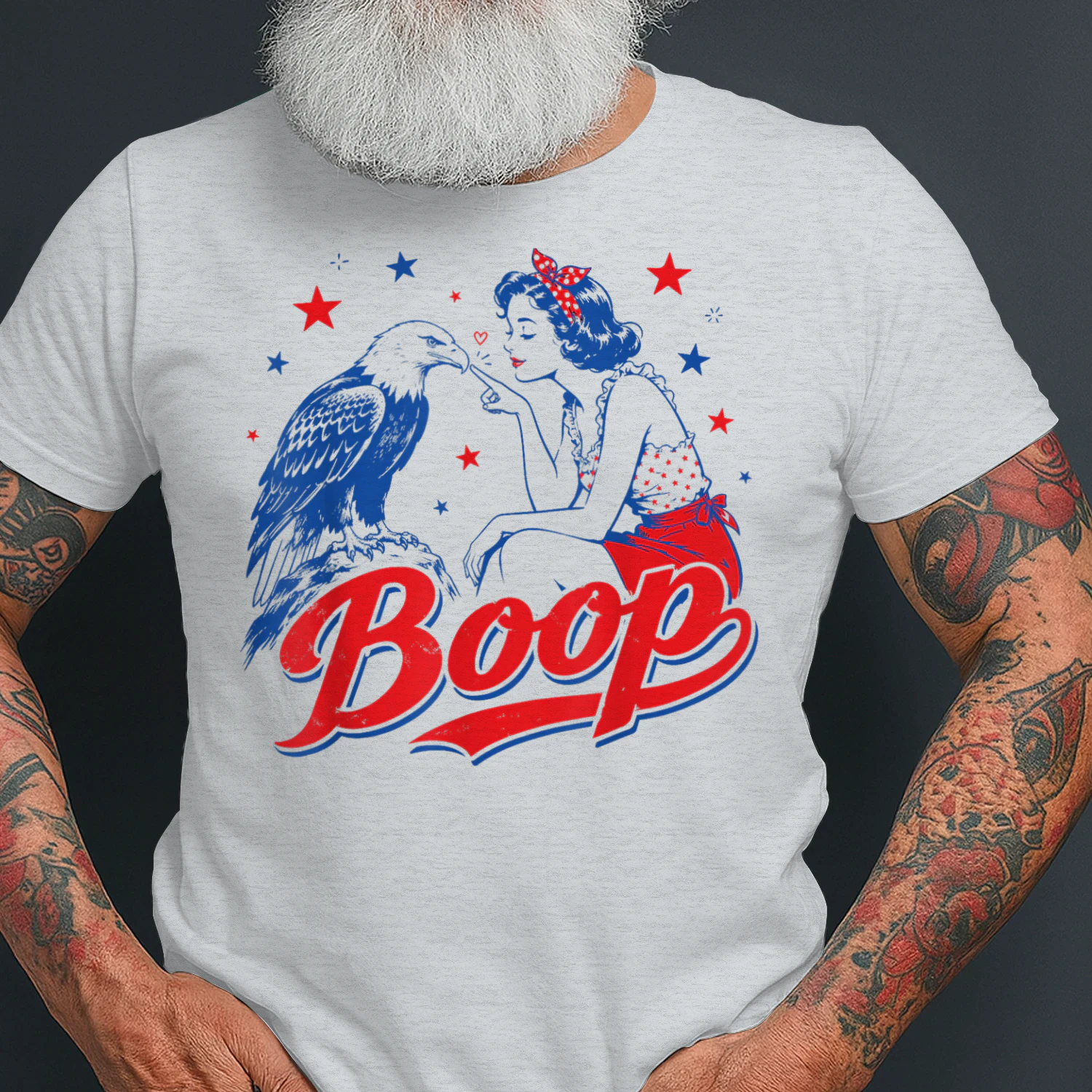 Funny Hand Boop Nose Girl Eagle Funny Patriotic 4th of July