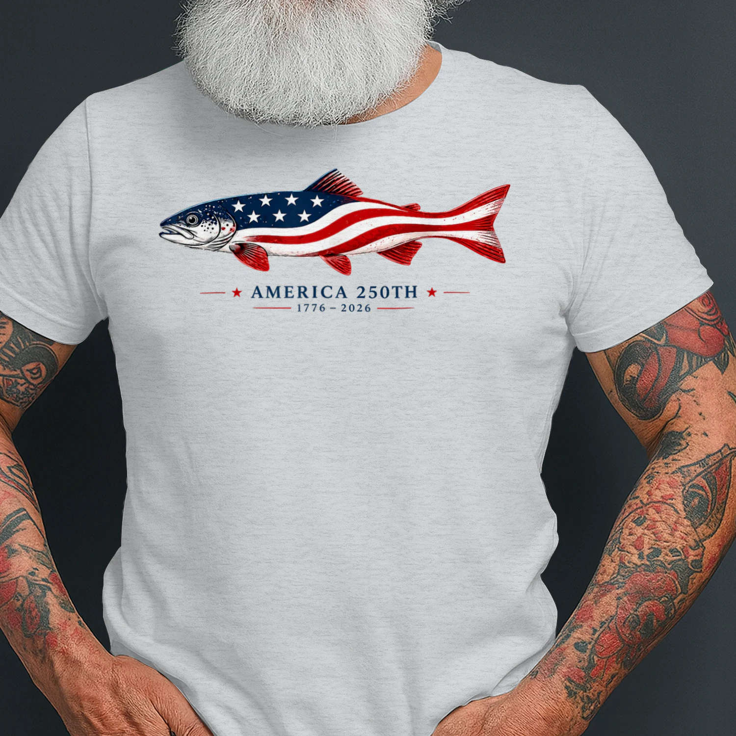 America 250th 1776 2026 USA Flag Fishing Patriotic