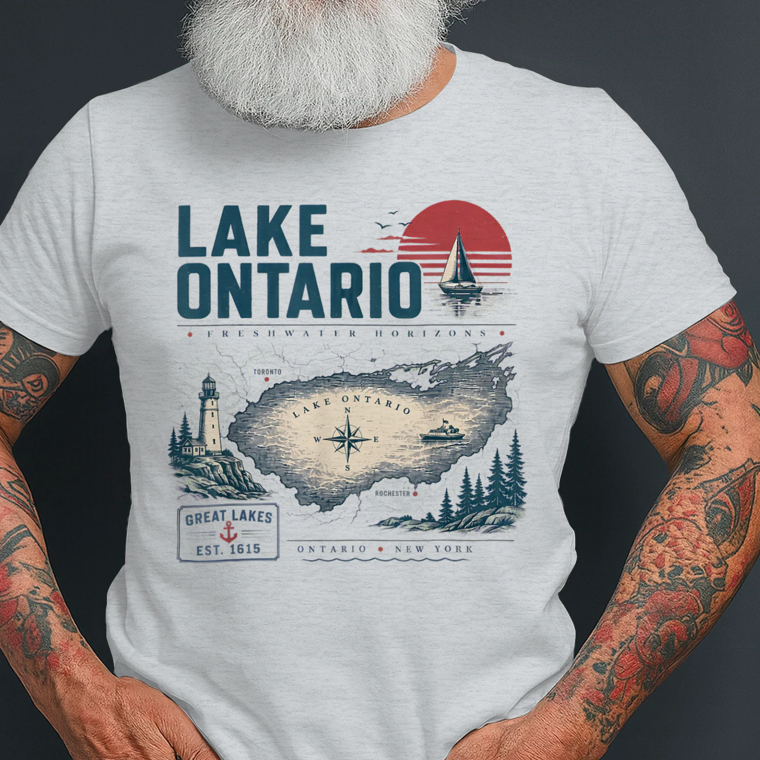 Lake Ontario Map Vintage Lake Ontario Est 1615