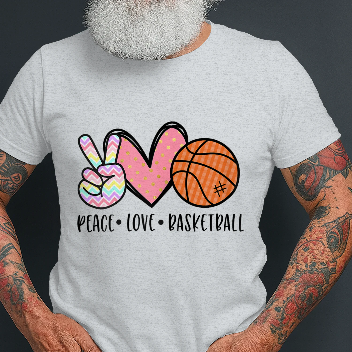 Peace Love Basketball Heart for Women Teens Tween Girls