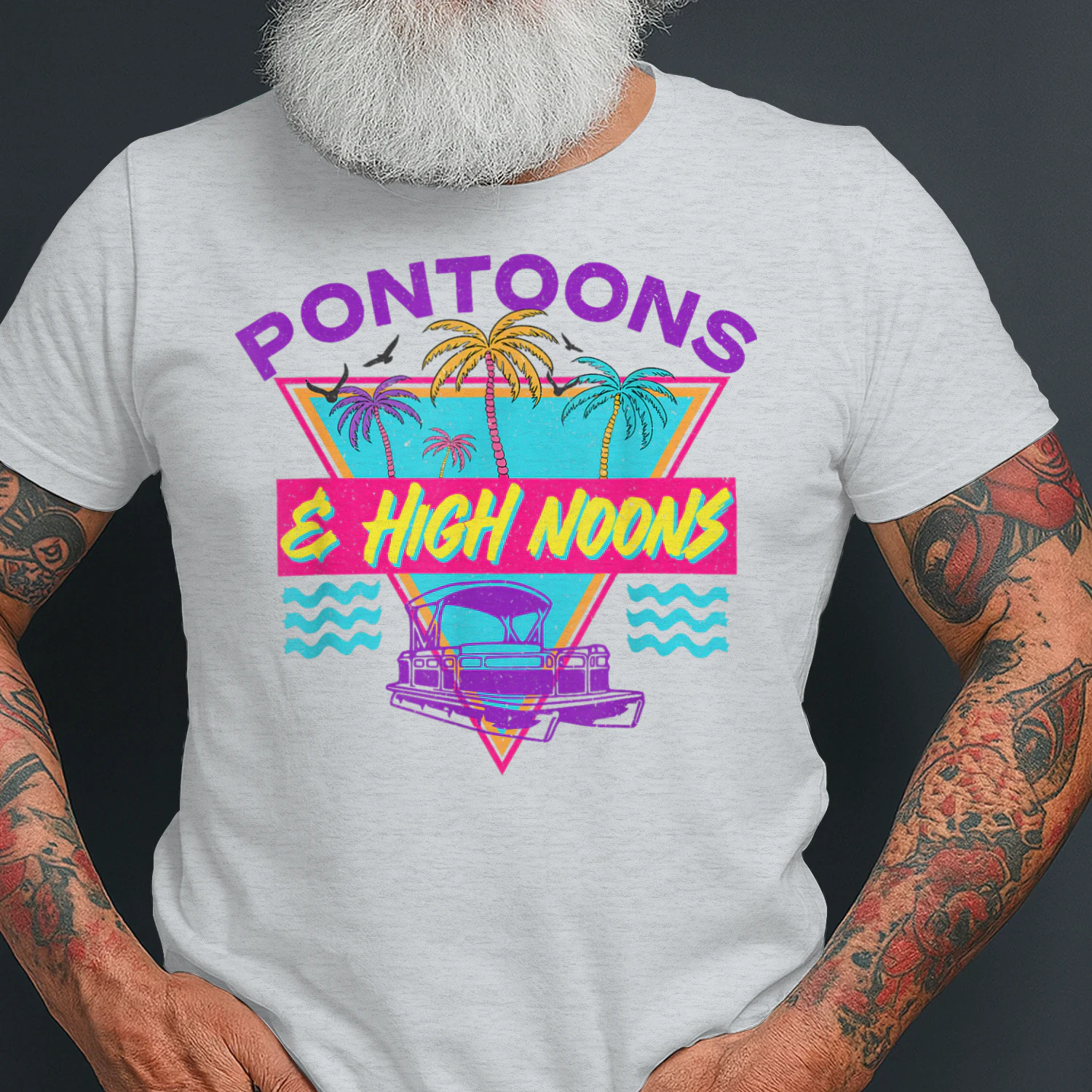 Pontoons And High Noons Trendy Summer Retro Pontoon Boat