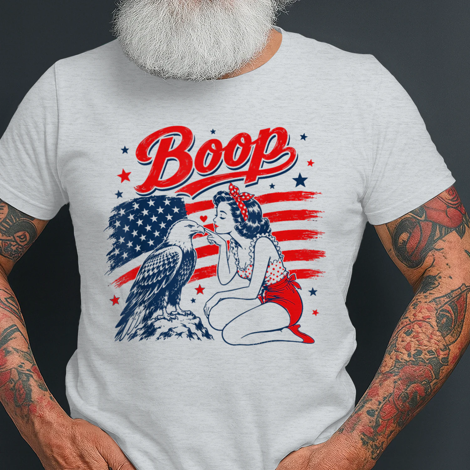 Boop Patriotic Pinup Girl Bald Eagle 4th of July