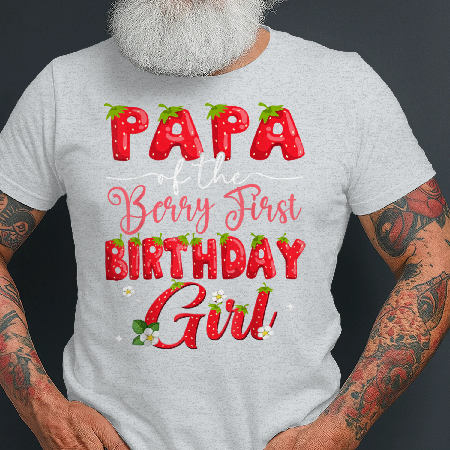 Papa Of The Berry First Birthday Girl Strawberry Lover