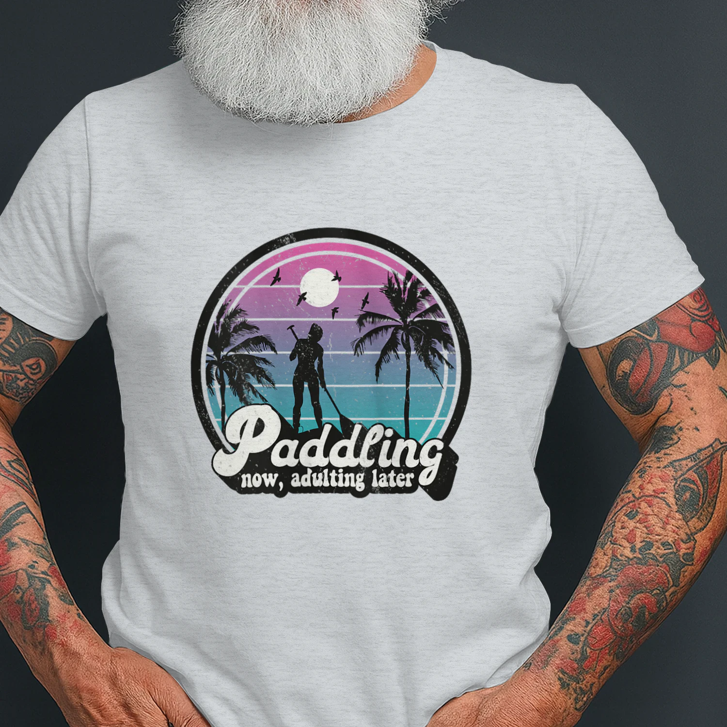 Womens Stand-Up Paddleboarding Retro SUP Mom