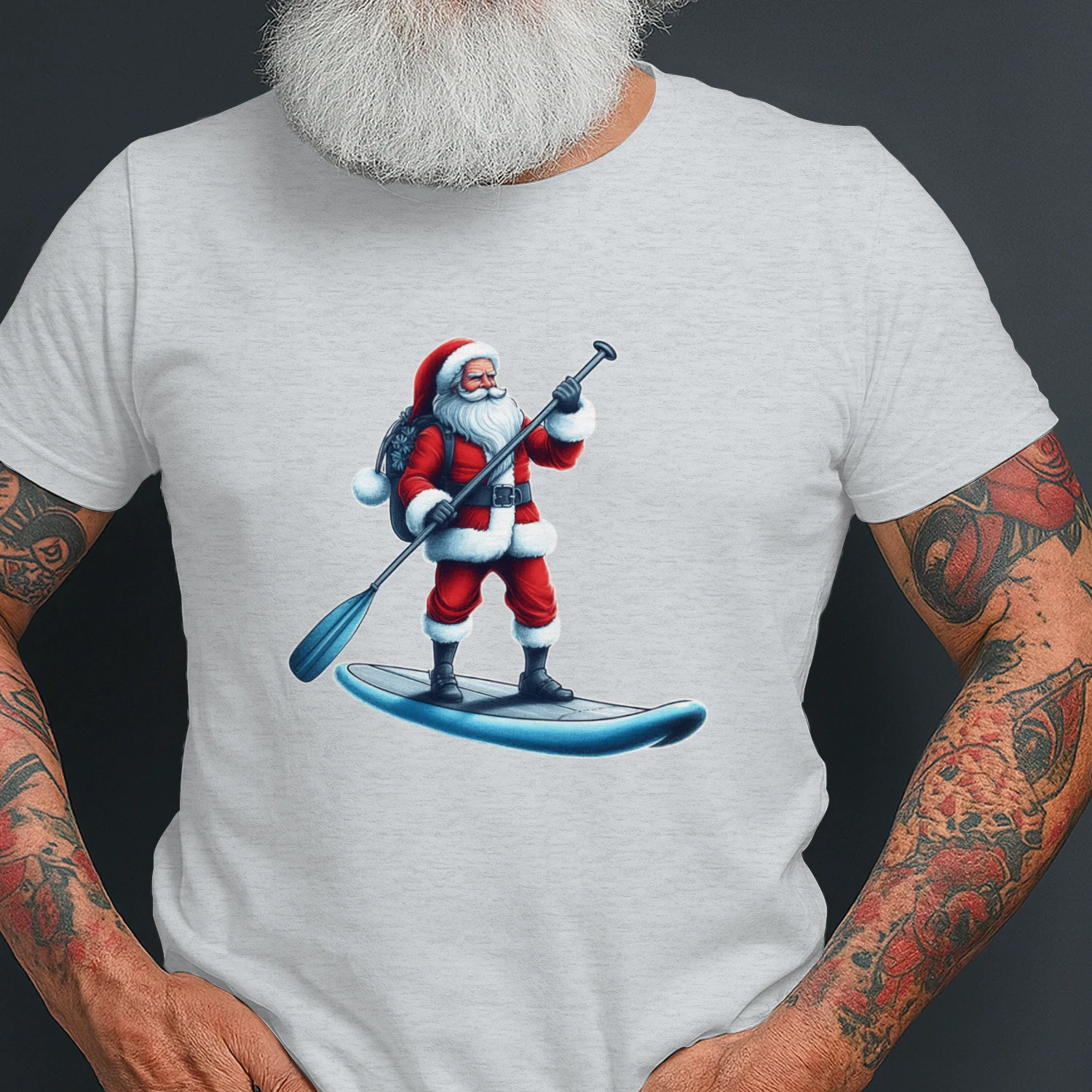 Stand-up Paddleboarding Santa Funny Hobbies