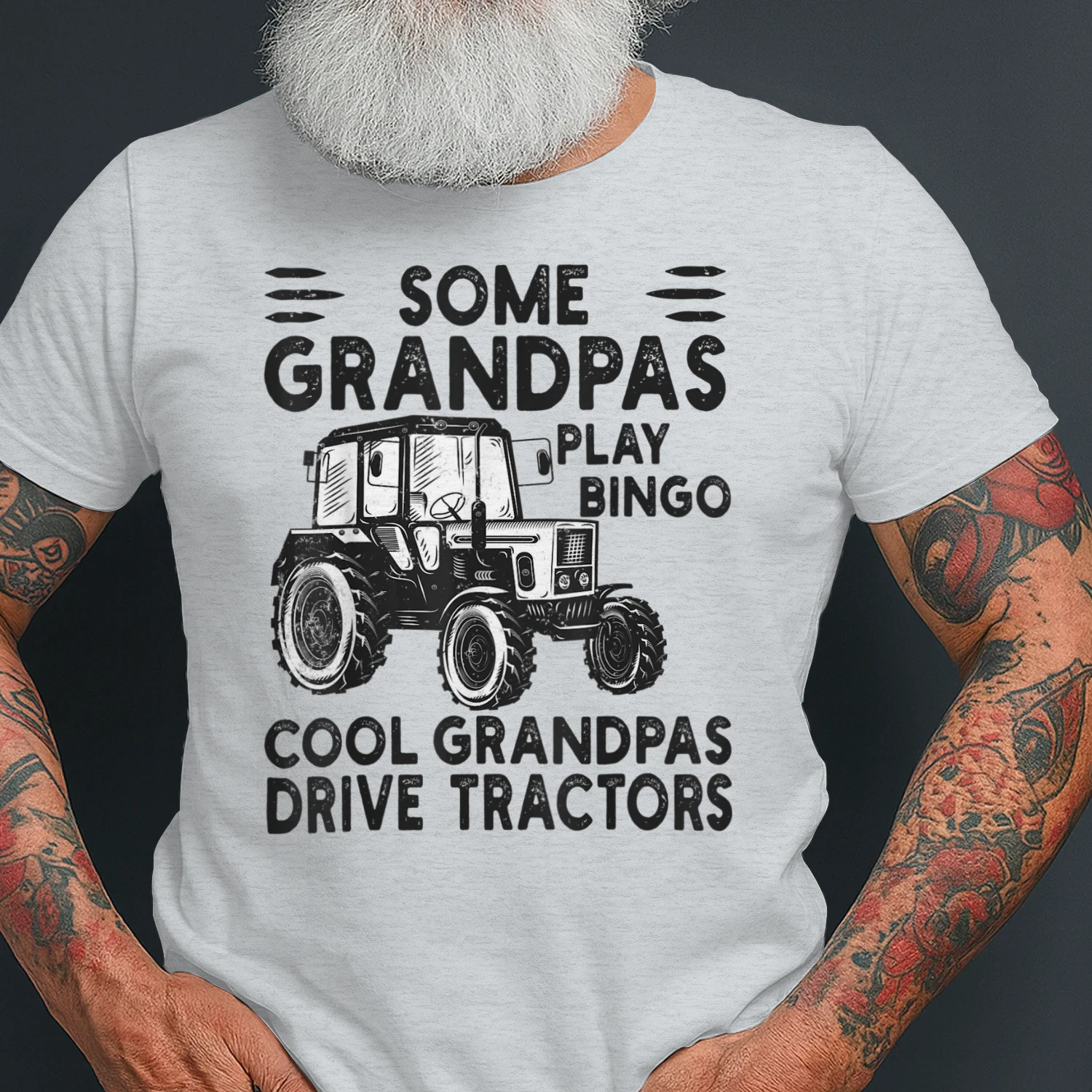 Mens Funny Some Grandpas Play Bingo Cool Grandpas Drive Tractors