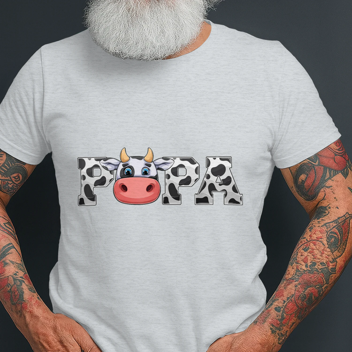 Papa Cow Print Cowboy Animal Pattern Farmer Cow Father Papa