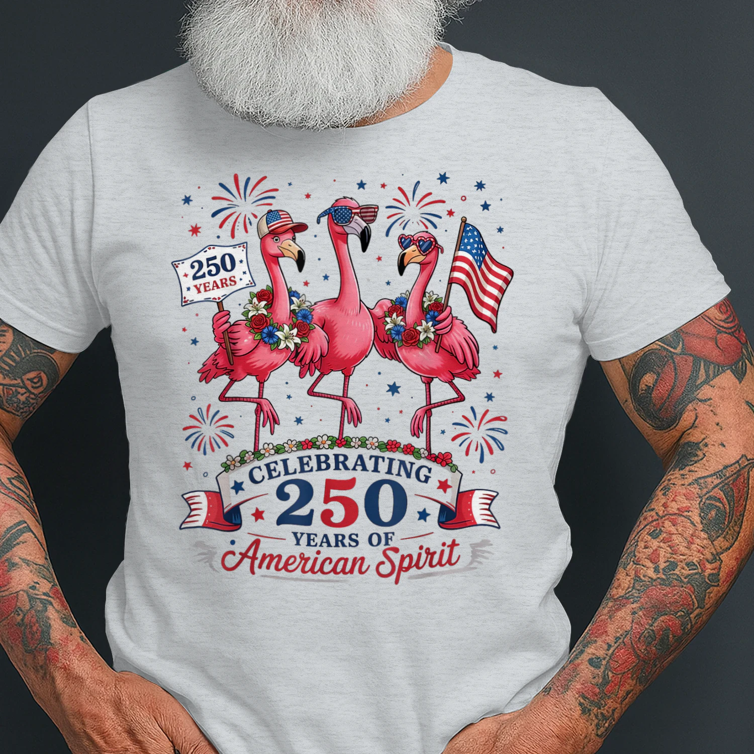 Patriotic Flamingo 250 Years American Spirit