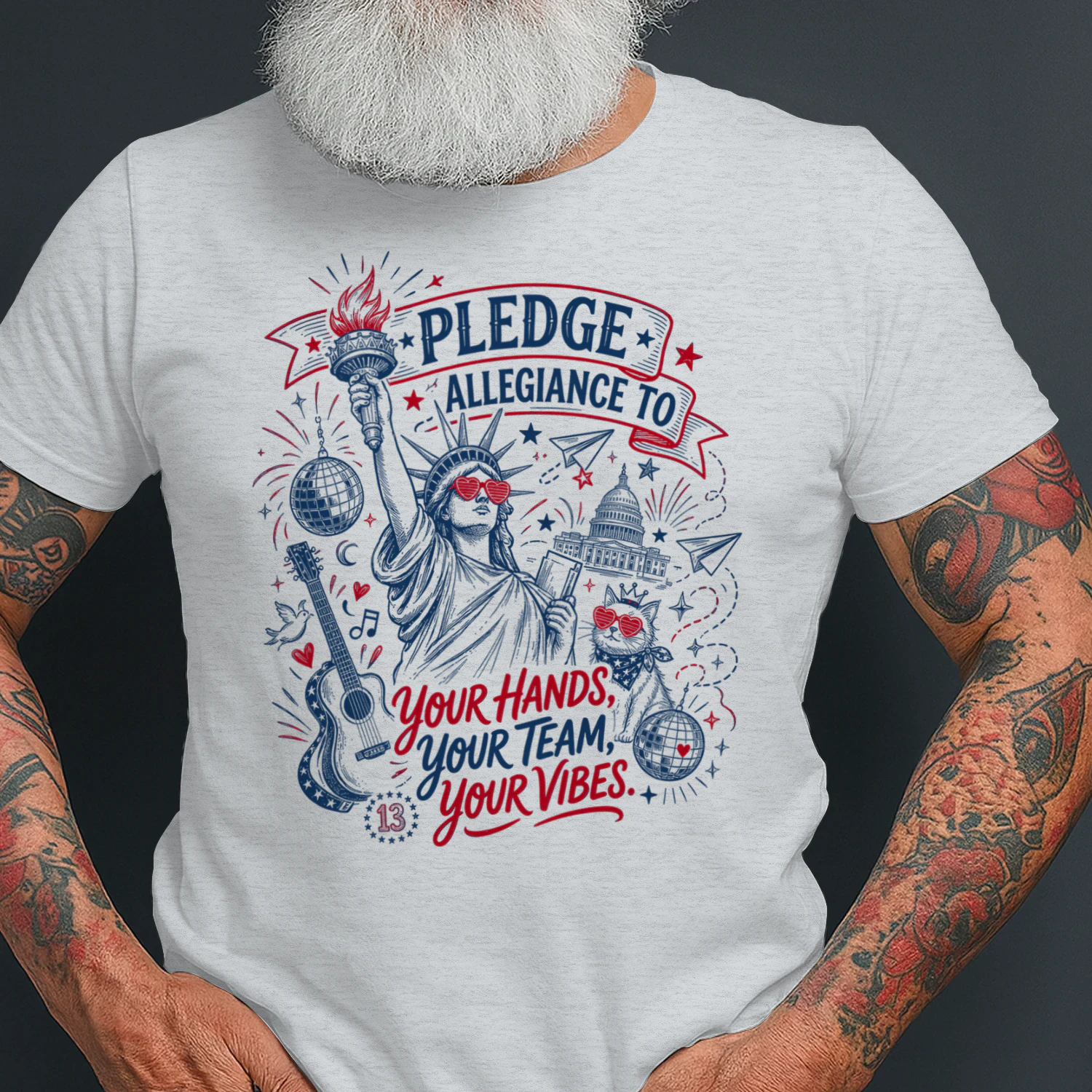 Pledge Allegiance to Your Hands Your Team Your Vibes America Comfort