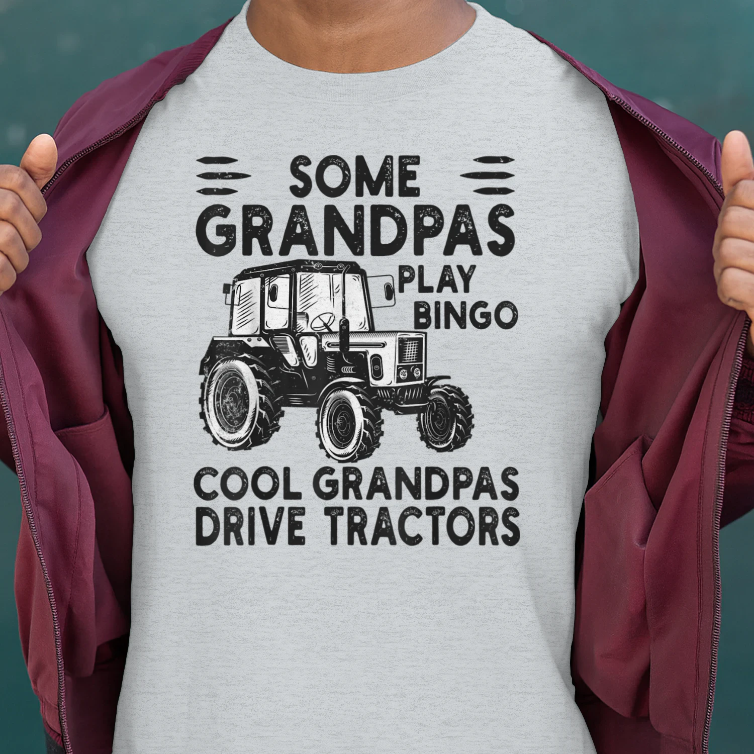 Mens Funny Some Grandpas Play Bingo Cool Grandpas Drive Tractors