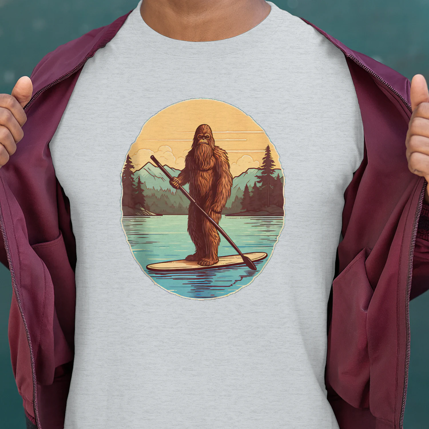 Funny Paddleboarding Bigfoot Paddleboard SUP