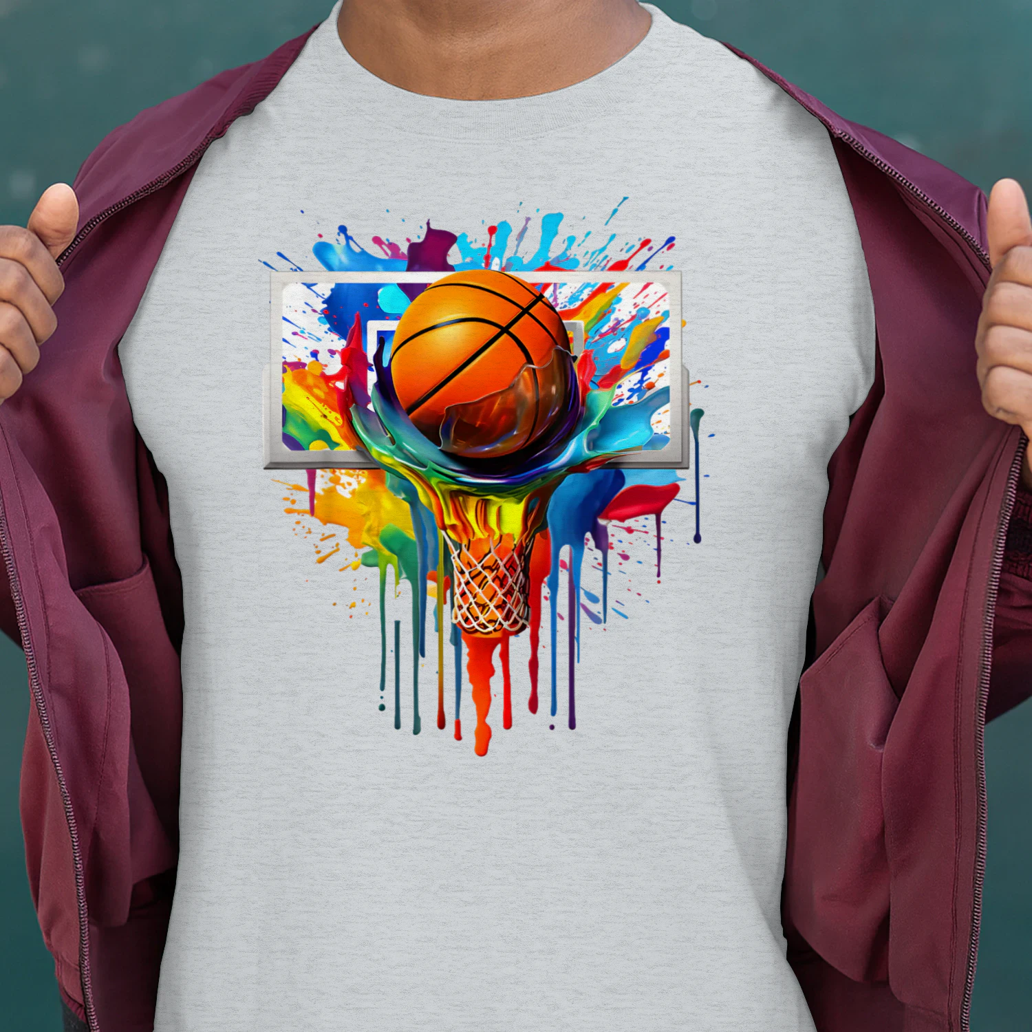 Colorful Basketball Tie Dye Color Splash Hoop Net Slam Dunk