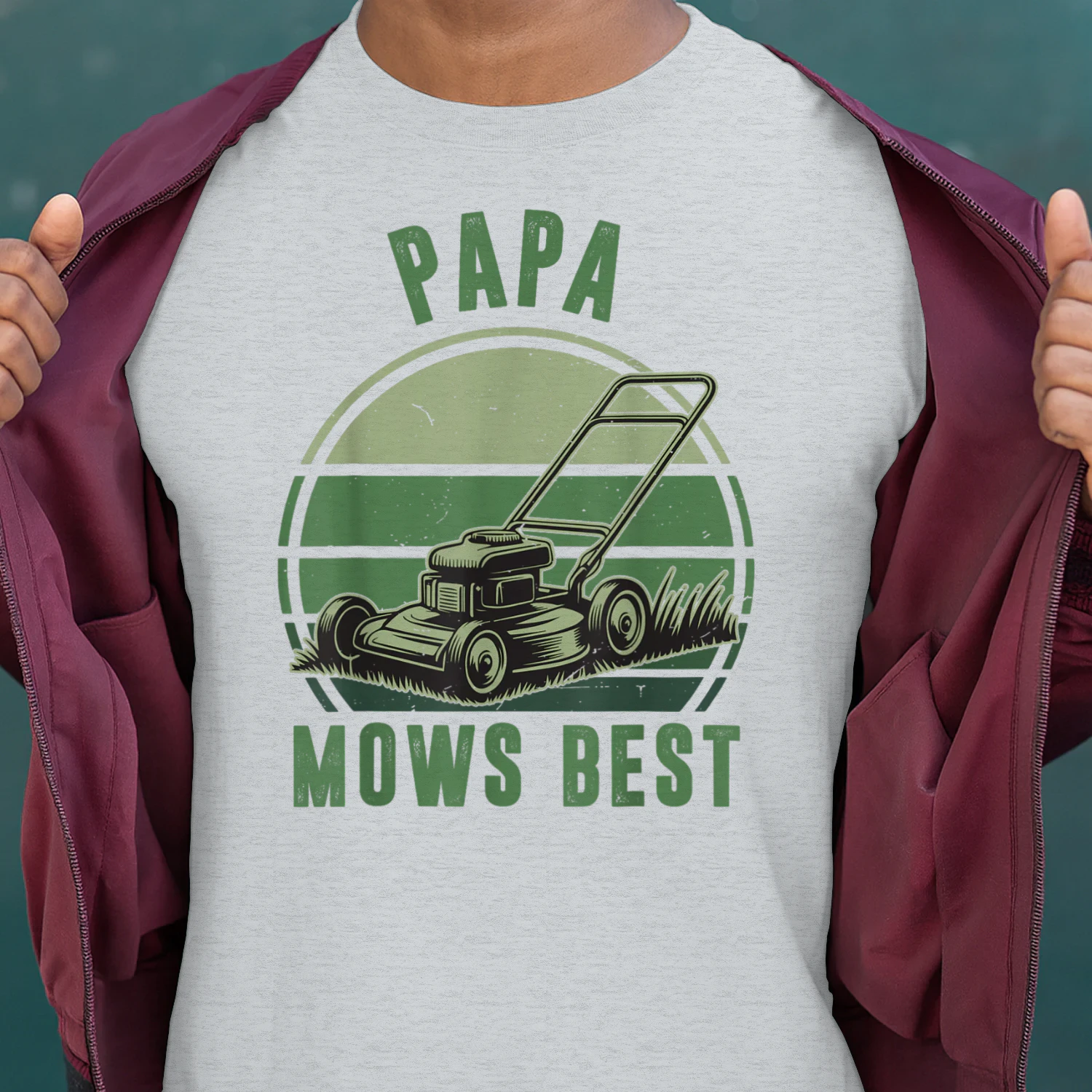 Papa Mows Best Push Lawn Mowing Mower Father Funny Dad Gift