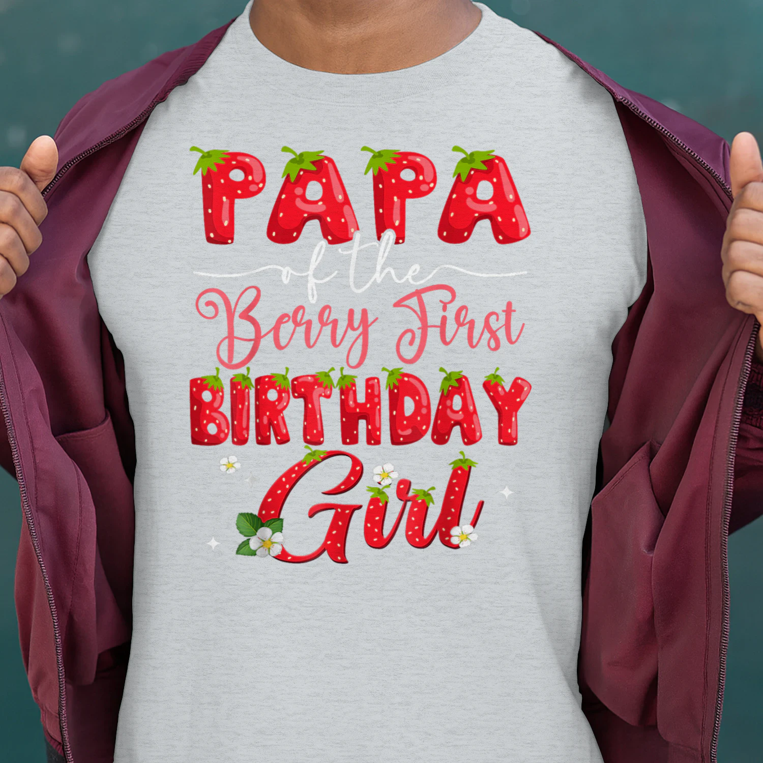 Papa Of The Berry First Birthday Girl Strawberry Lover