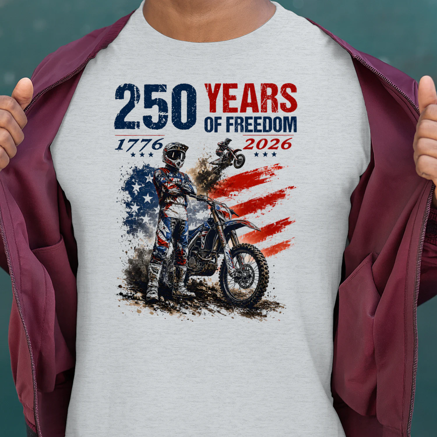 Dirt Bike Motocross 250 Years Of Freedom