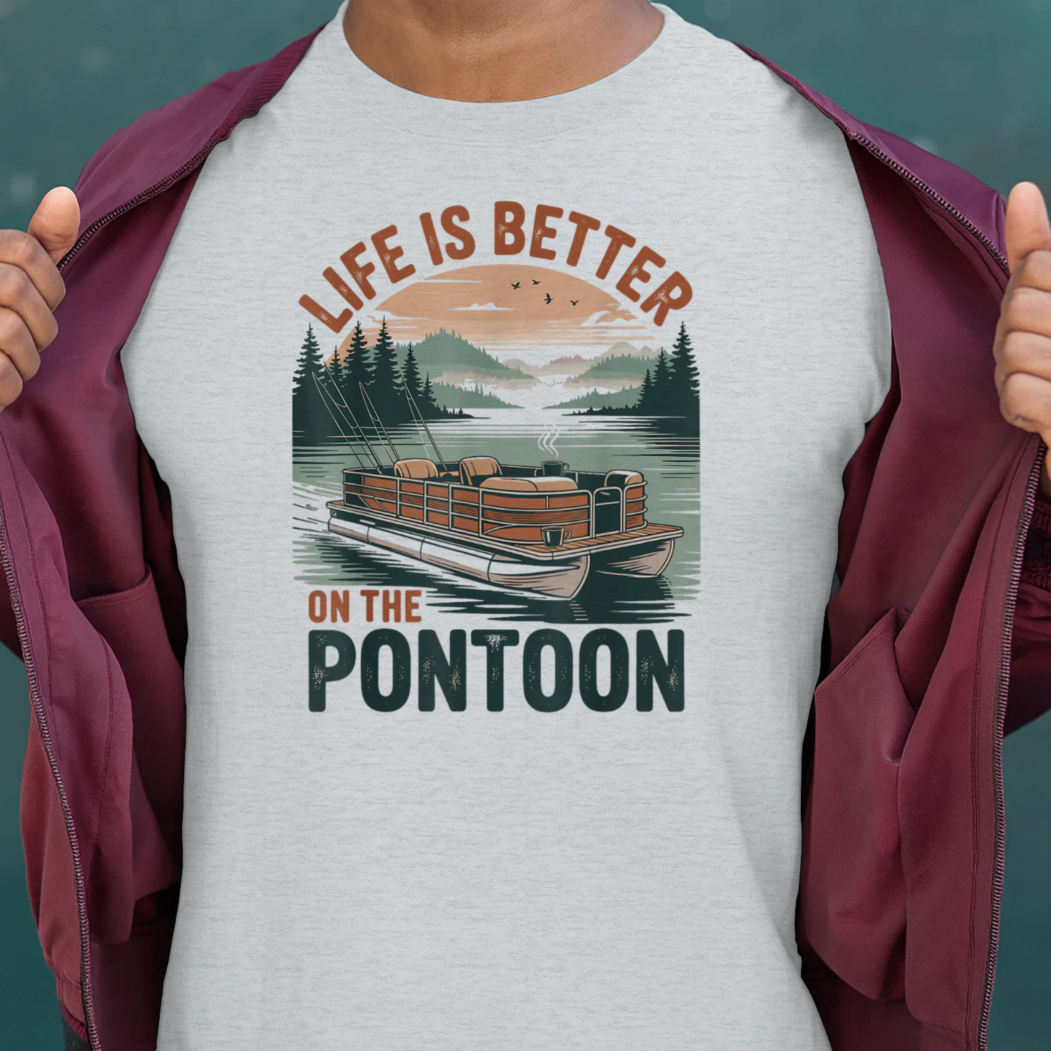Vintage Pontoon Captain Pontoon Boat Vacation Summer Boating