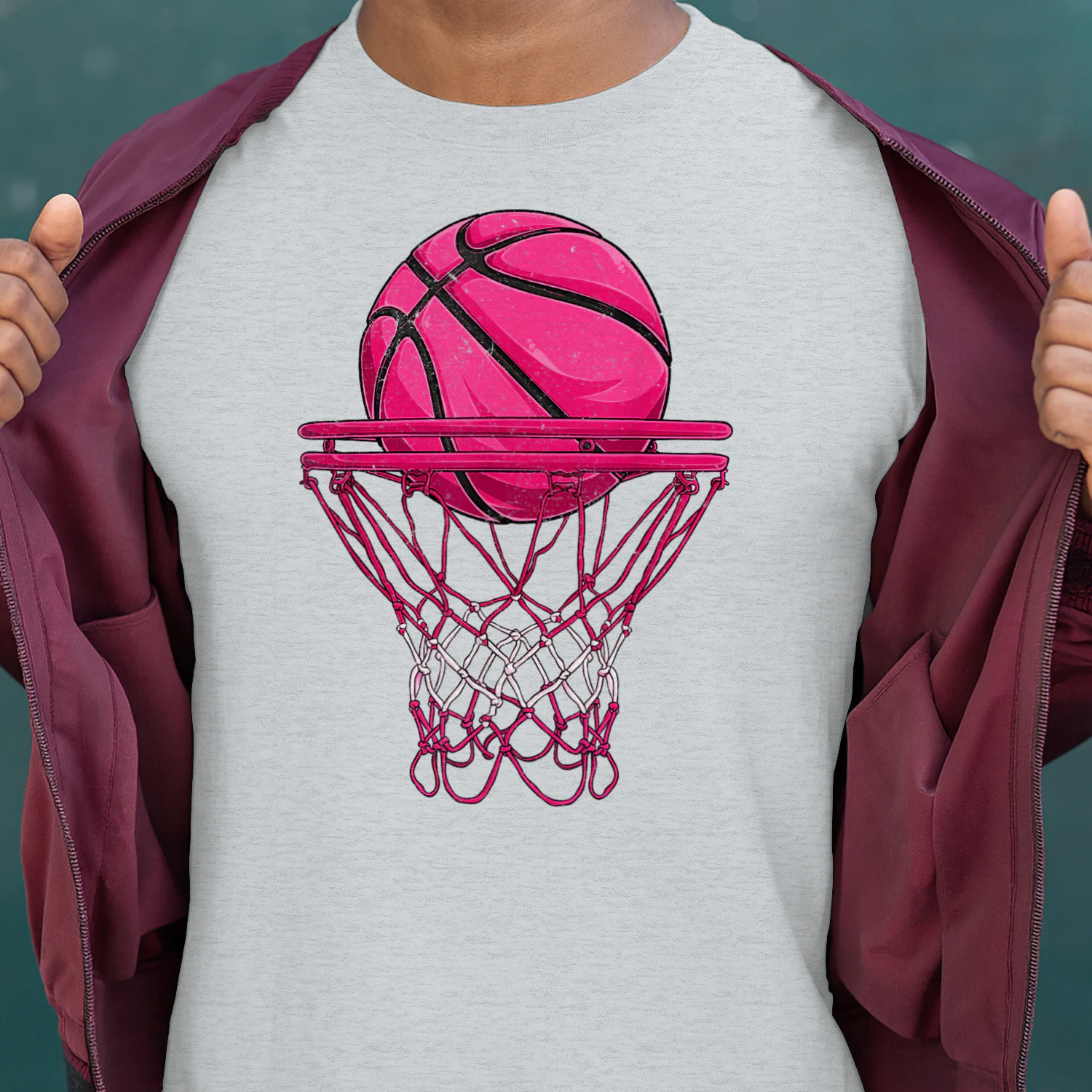 Vintage Pink Basketball Desgin for Women Girl