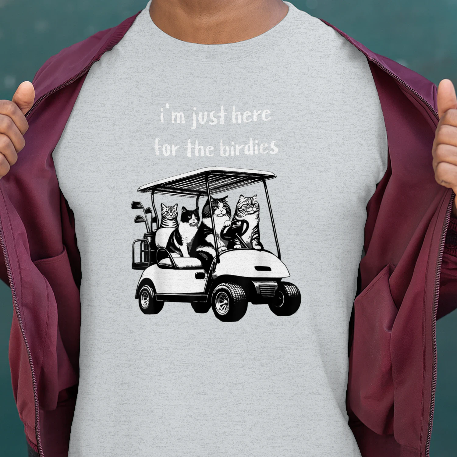 Funny Golf Cat Dad Funny Golf Cart Golfing Men Boy Game Day