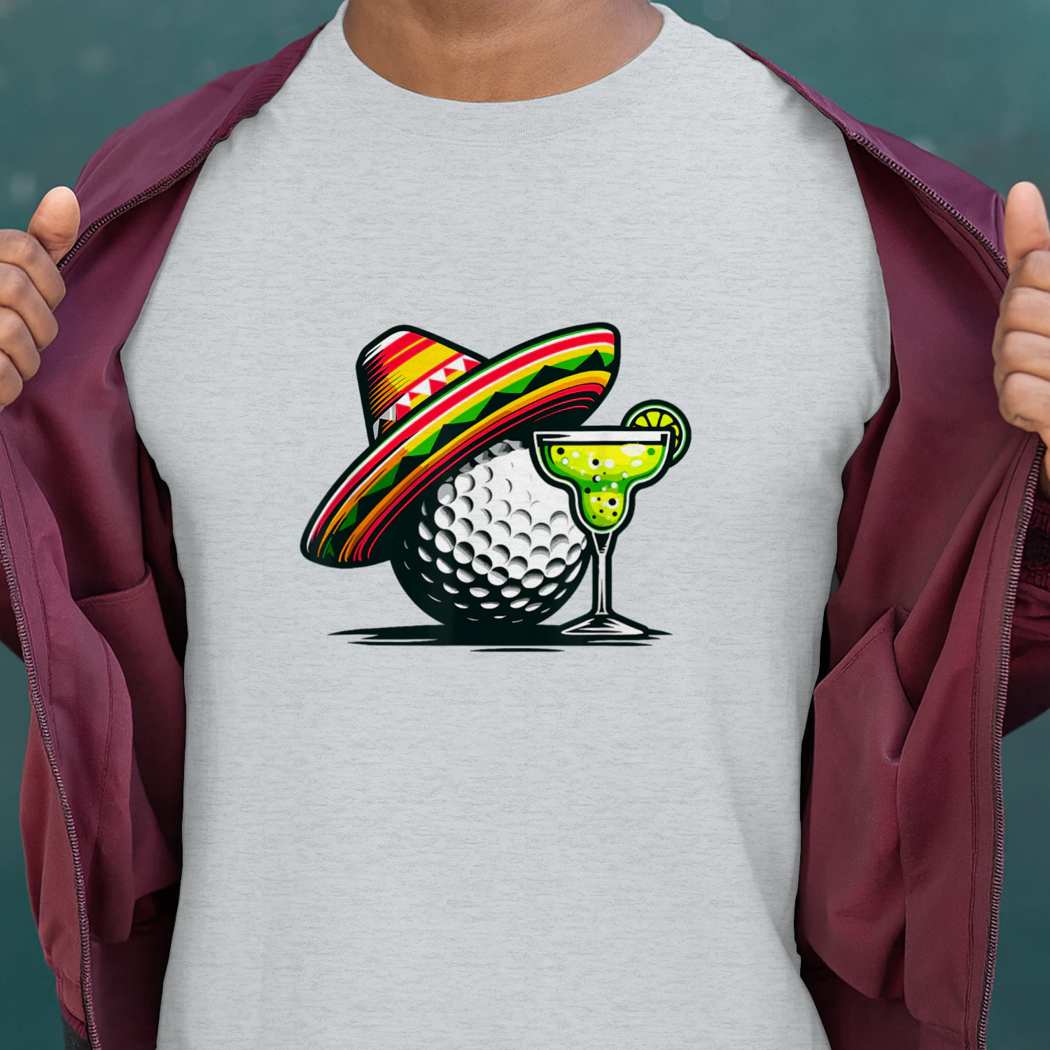 Cinco de Mayo Golf Ball with Sombrero and Margarita Golfer