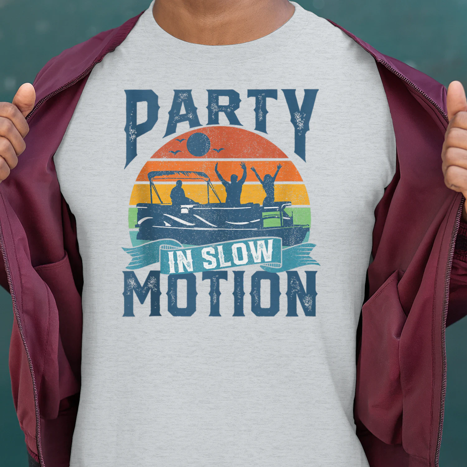 Party In Slow Motion Pontoon Lake Pontooning Boating Gift Tank