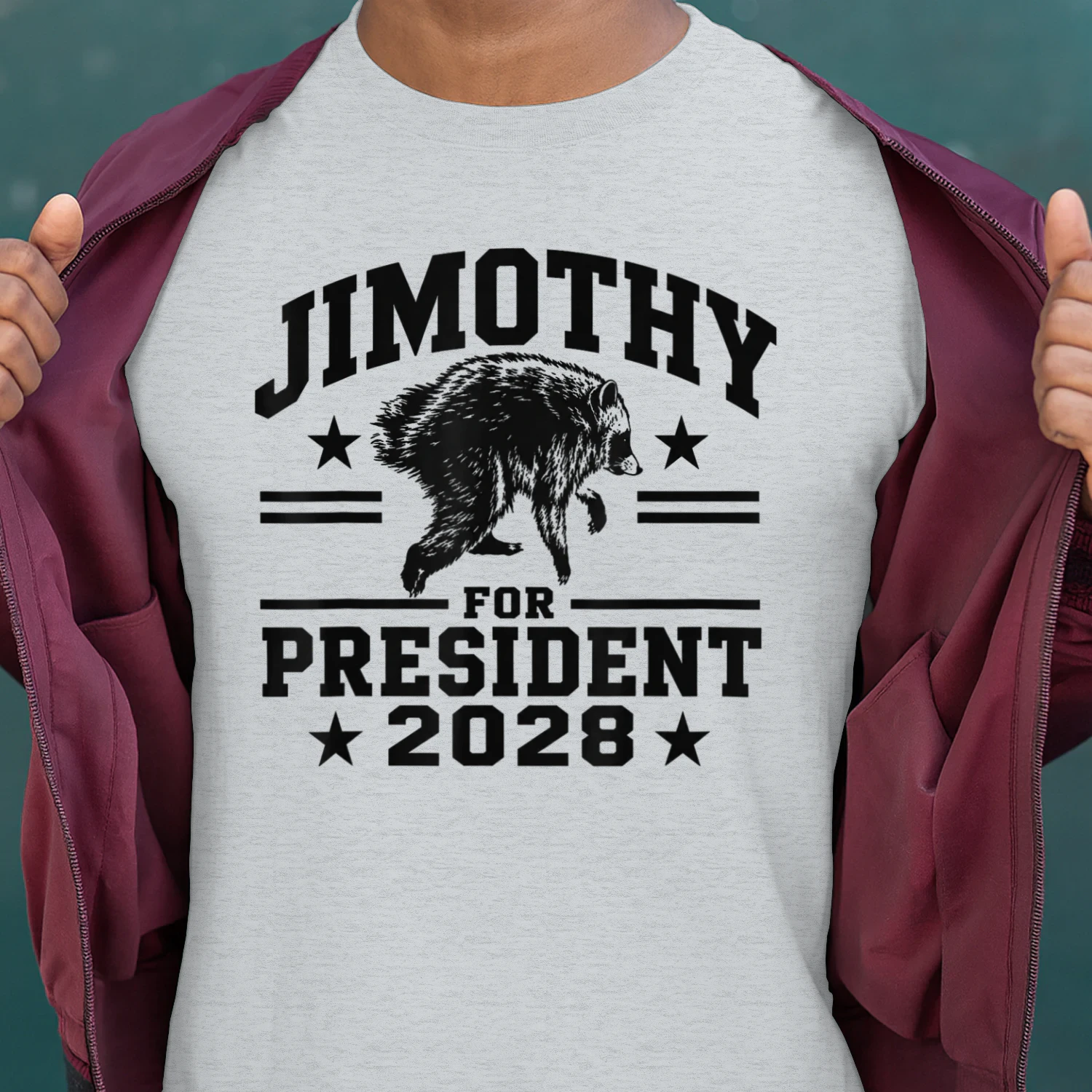 JIMOTHY for President USA 2028 Viral Raccoon Meme