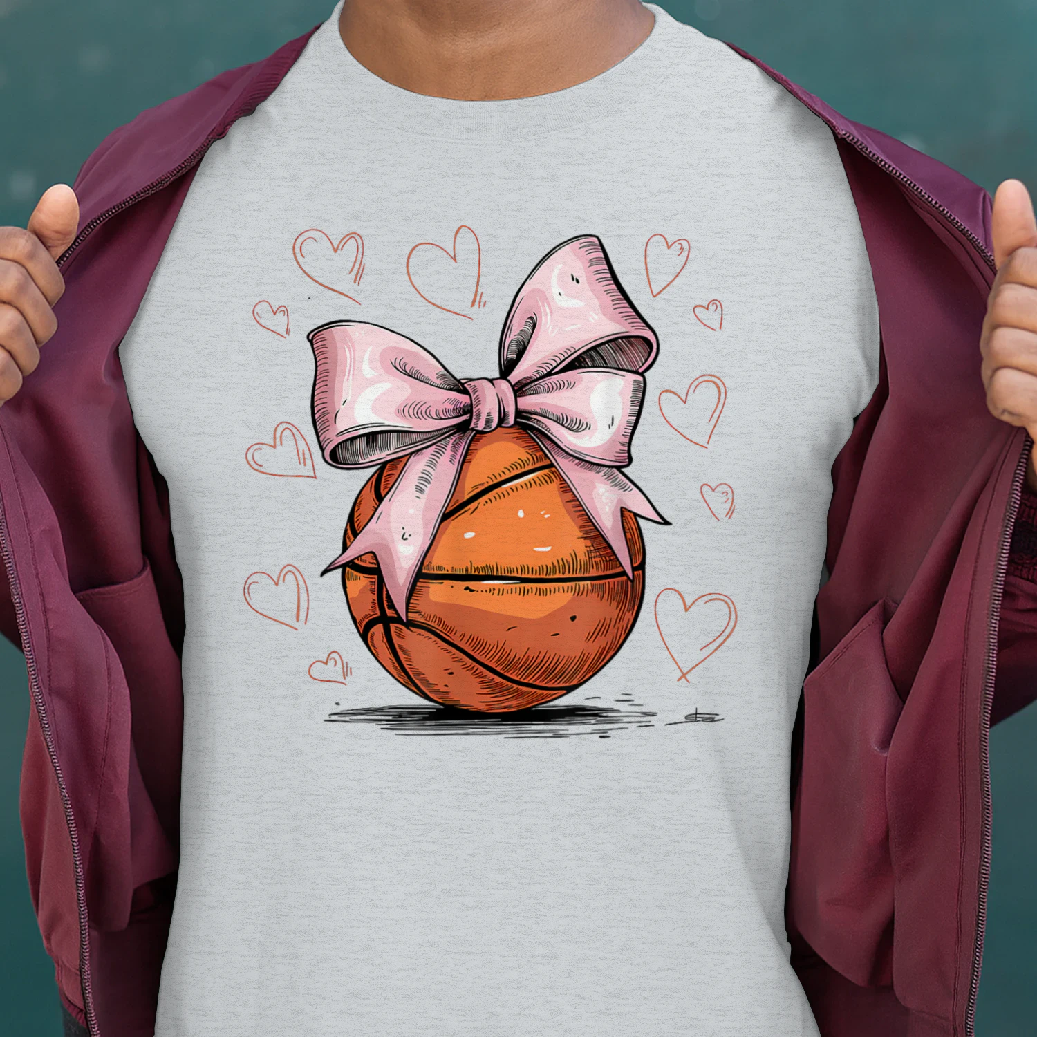 Basketball Coquette Bow Cute Basketball Player_1