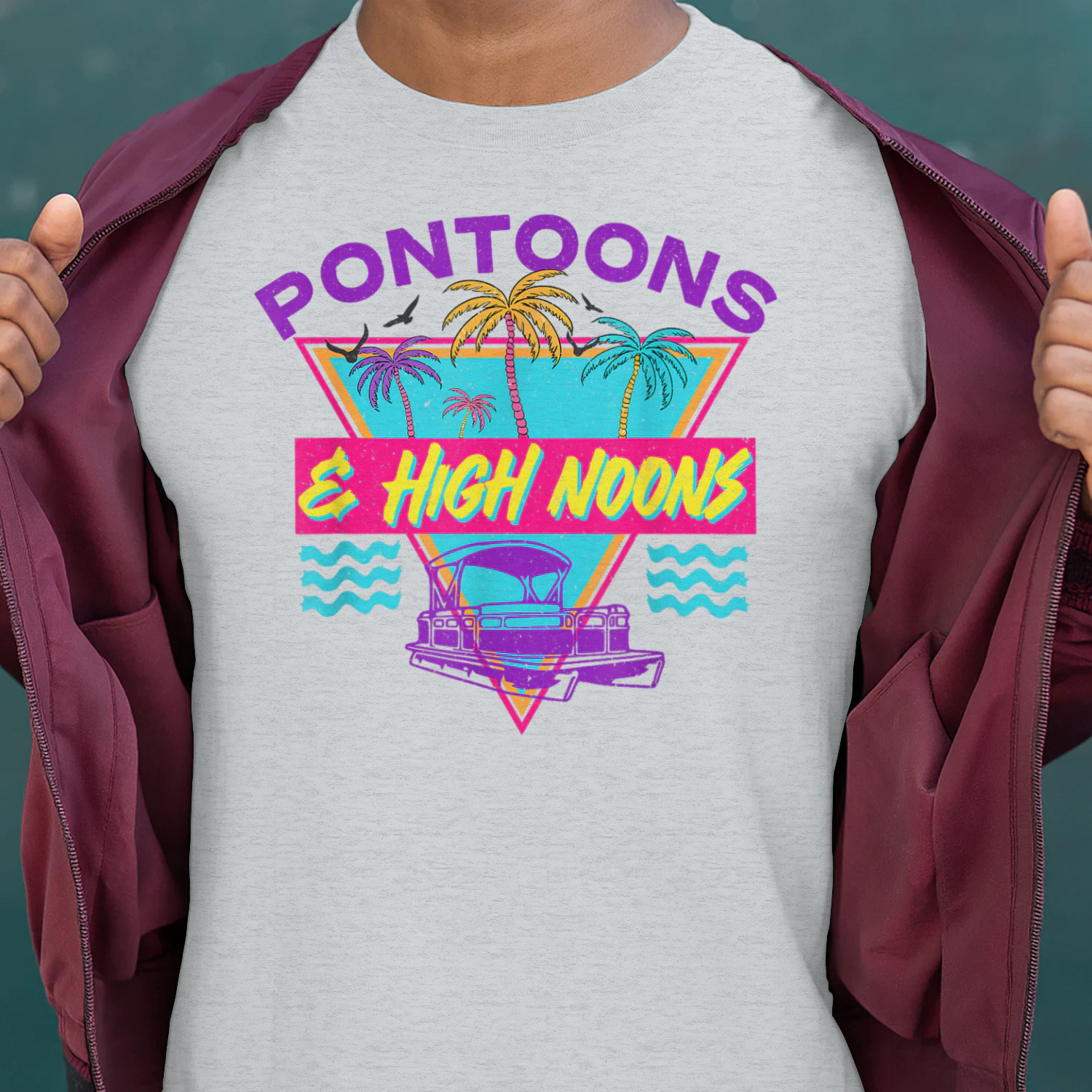 Pontoons And High Noons Trendy Summer Retro Pontoon Boat