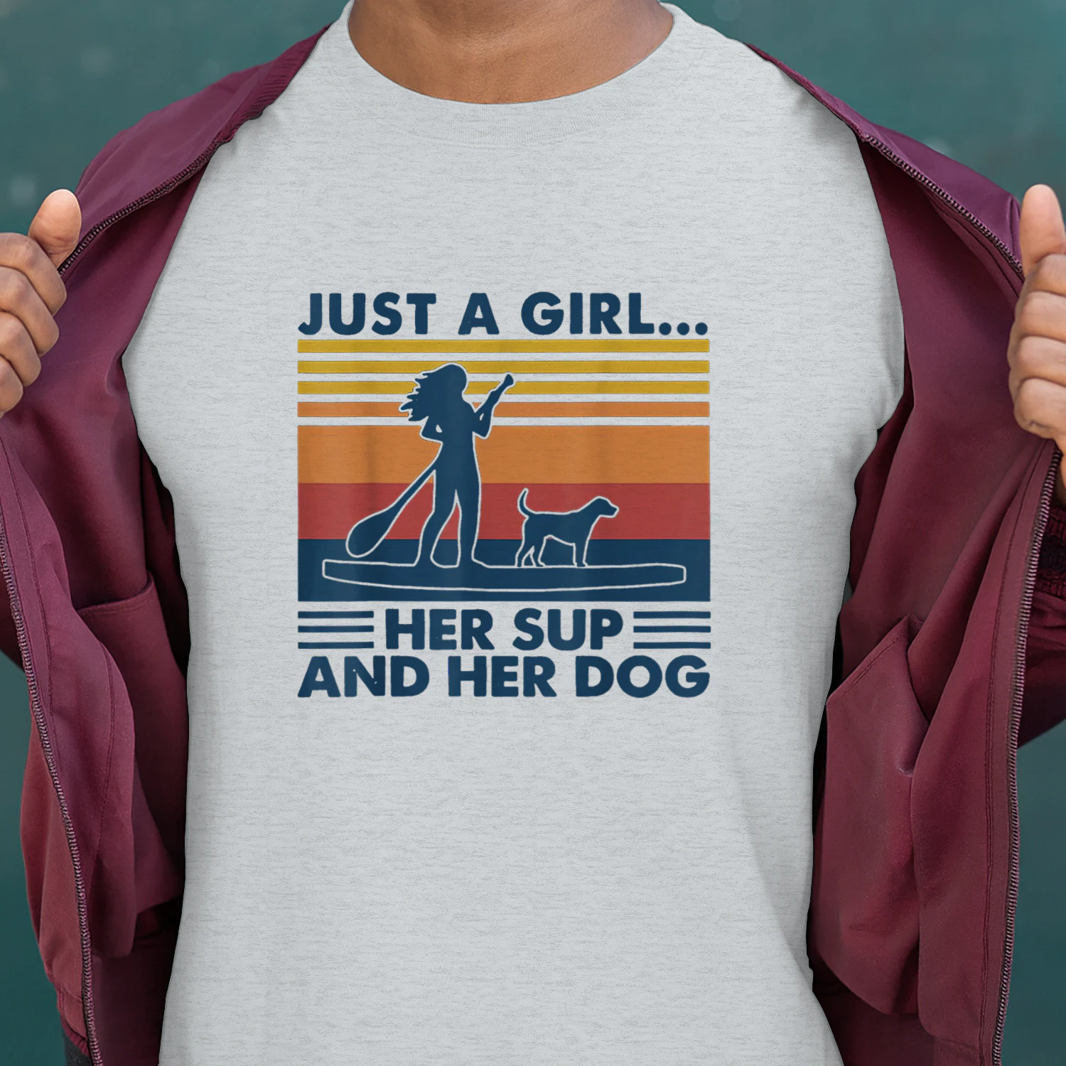Just A Girl Her Sup And Her Dog Paddleboarding