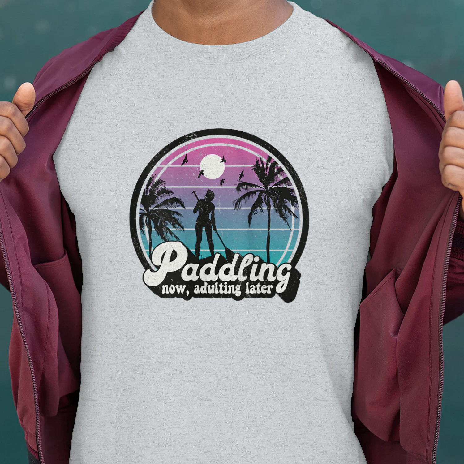 Womens Stand-Up Paddleboarding Retro SUP Mom